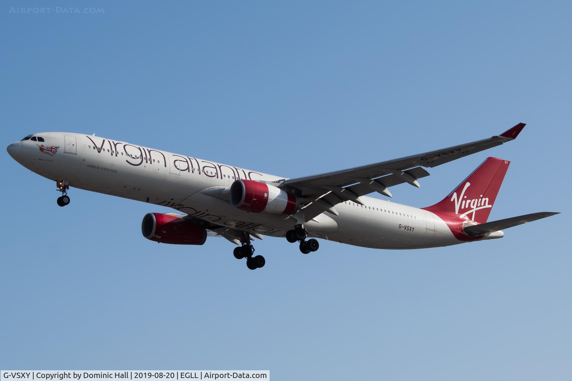 G-VSXY, 2010 Airbus A330-343X C/N 1195, Landing RWY 27R