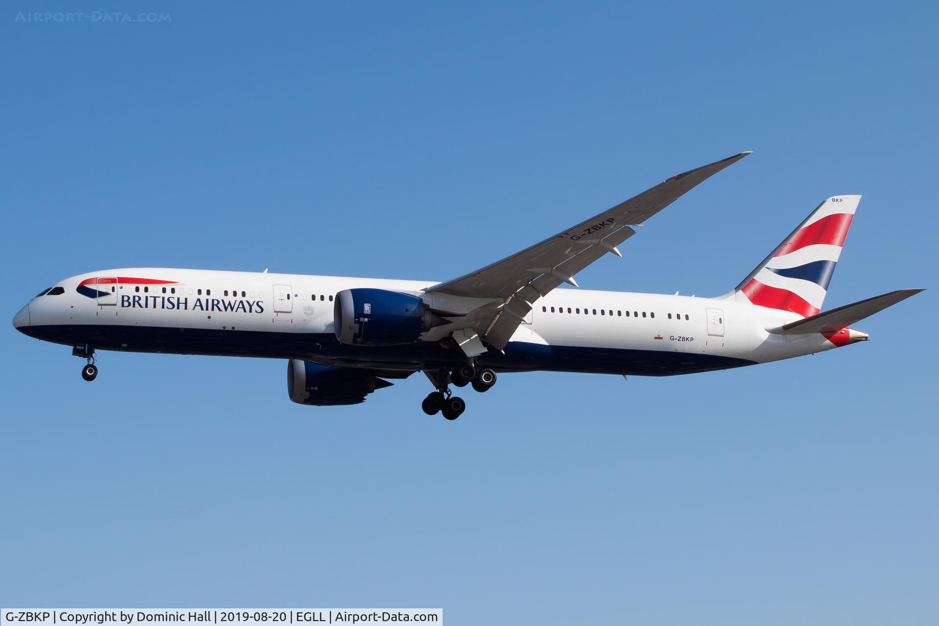 G-ZBKP, 2016 Boeing 787-9 Dreamliner C/N 38632, Landing RWY 27R