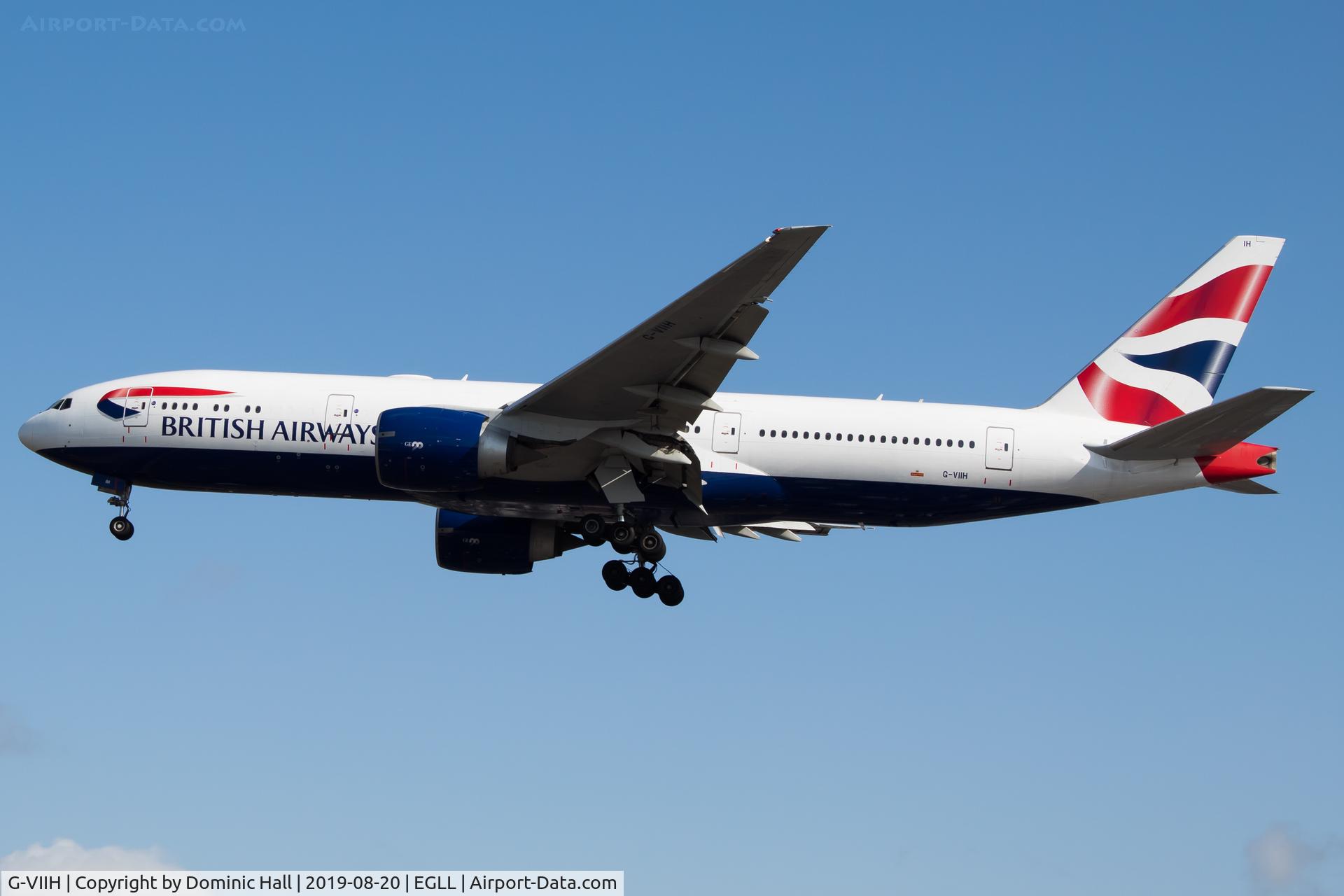 G-VIIH, 1997 Boeing 777-236 C/N 27490, Landing RWY 27R