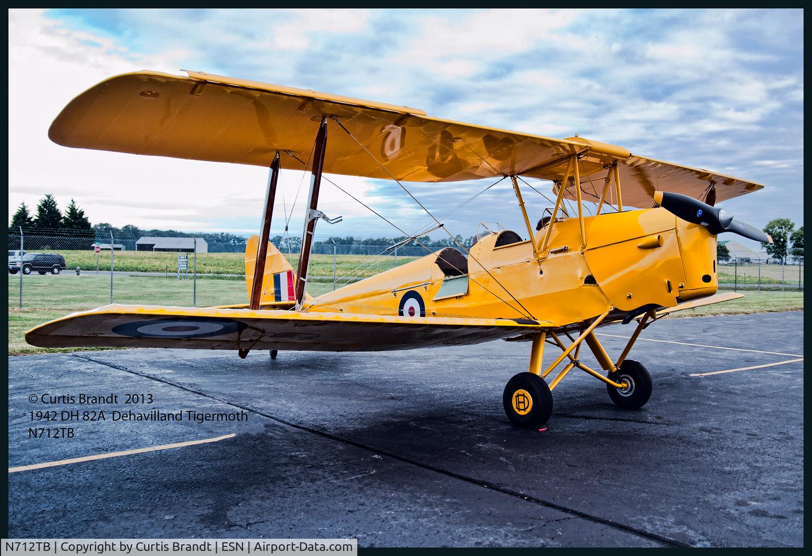 N712TB, 1942 De Havilland DH-82A Tiger Moth II C/N 85642, Taken during an Easton, Md Airport Day .  The plane can be seen at the Spitfire Hanger normally during the week when open till sold.  More photos of it and planes of the Spitfire Hanger can be seen on my website.