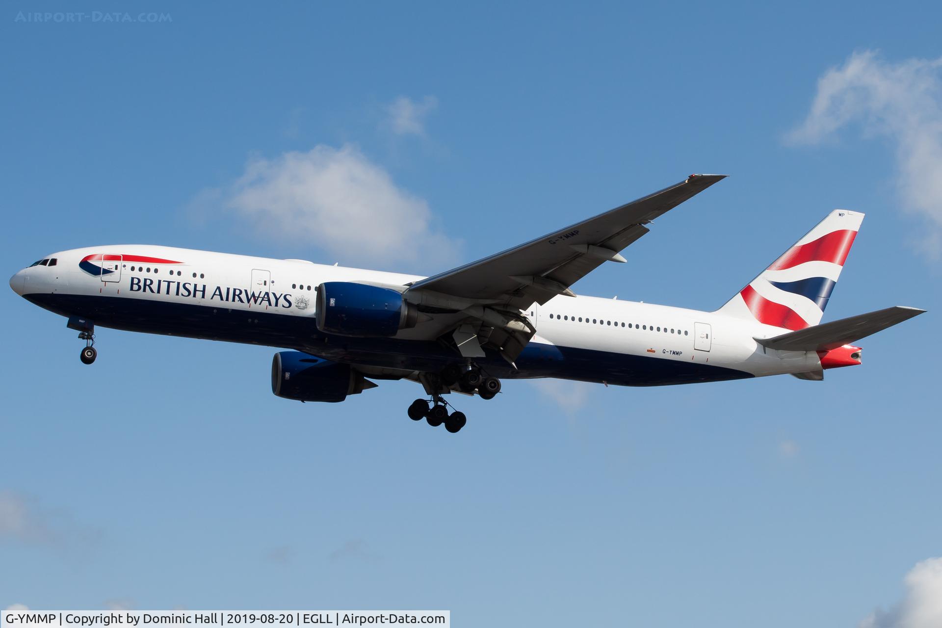 G-YMMP, 2001 Boeing 777-236 C/N 30315, Landing RWY 27R