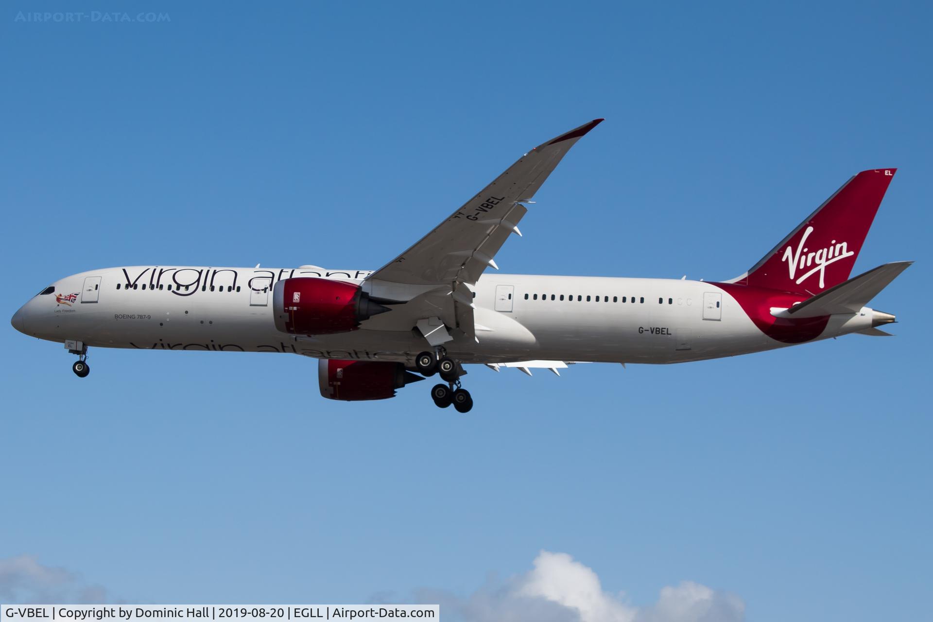 G-VBEL, 2018 Boeing 787-9 Dreamliner C/N 37980, Landing RWY 27R
