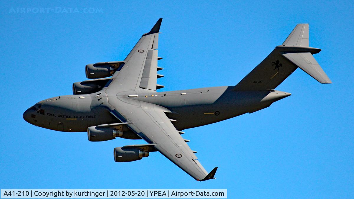 A41-210, 2009 Boeing C-17A Globemaster III C/N F-239/AUS-5, Boeing C-17A Globemaster III. RAAF serial A41-210 20 May 2012.