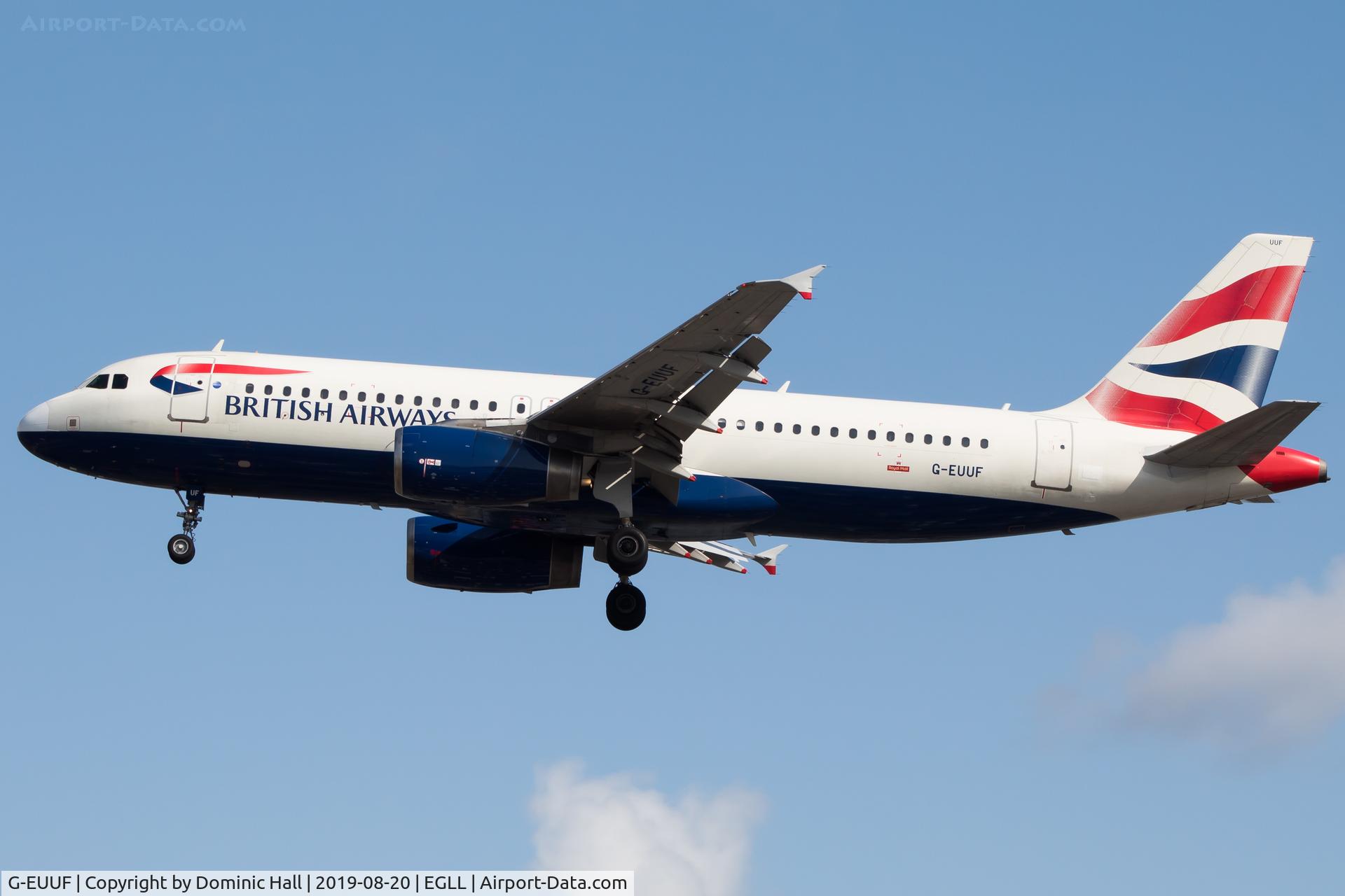 G-EUUF, 2002 Airbus A320-232 C/N 1814, Landing RWY 27R