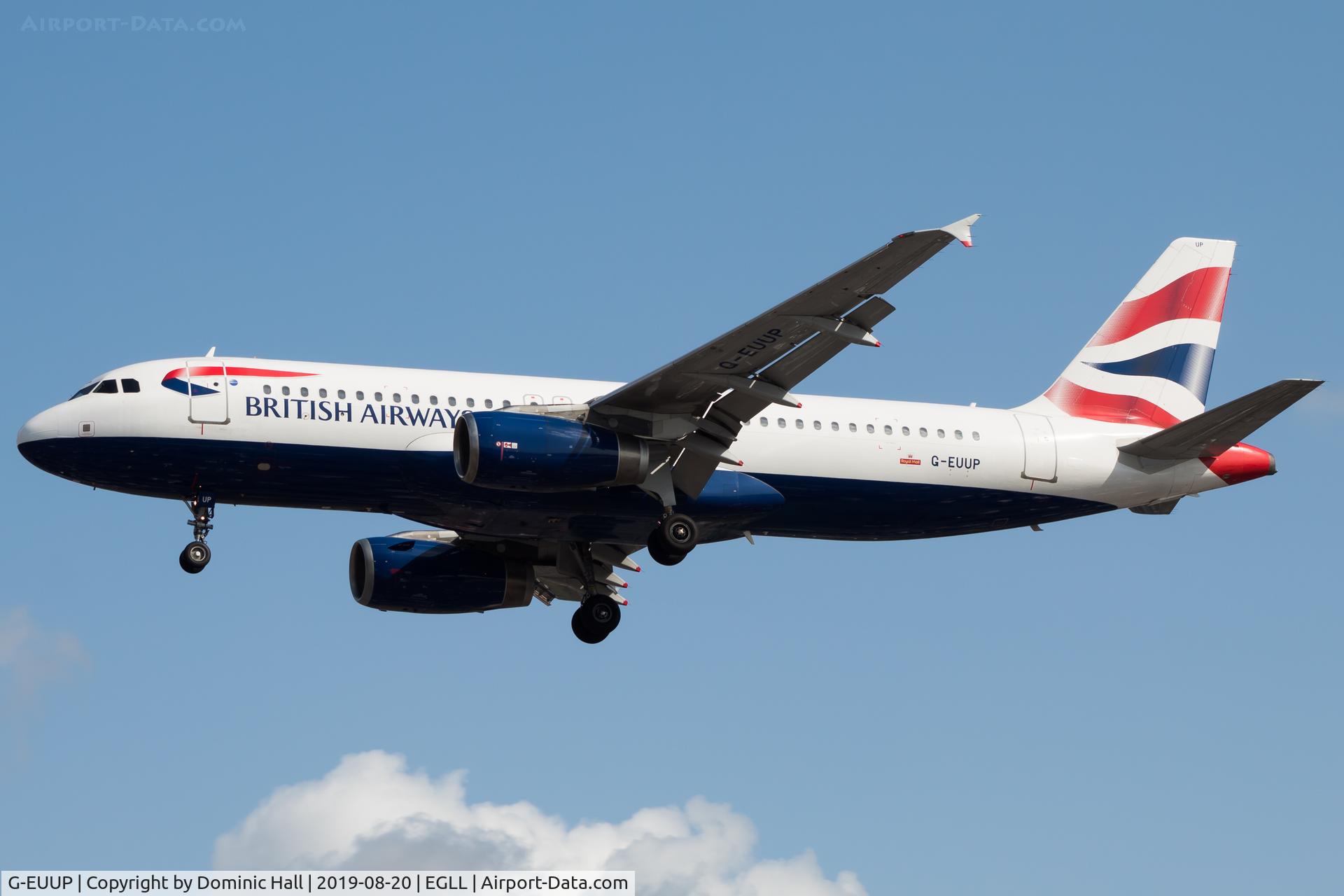 G-EUUP, 2003 Airbus A320-232 C/N 2038, Landing RWY 27R