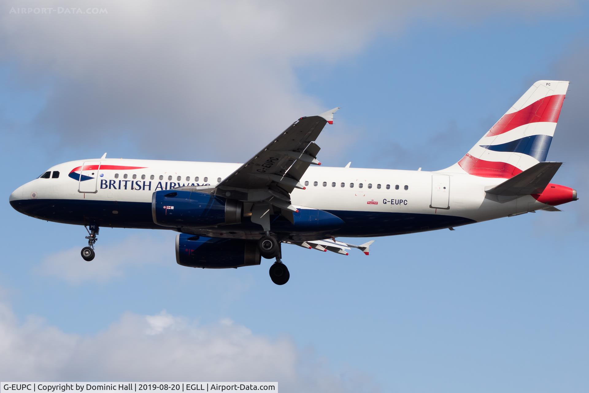 G-EUPC, 1999 Airbus A319-131 C/N 1118, Landing RWY 27R