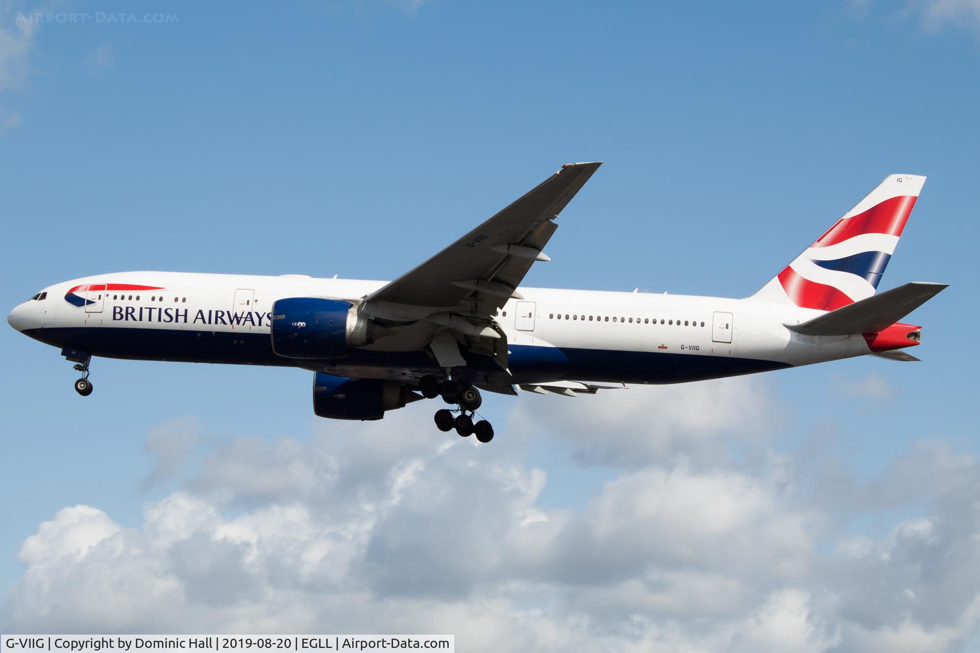 G-VIIG, 1997 Boeing 777-236/ER C/N 27489, Landing RWY 27R