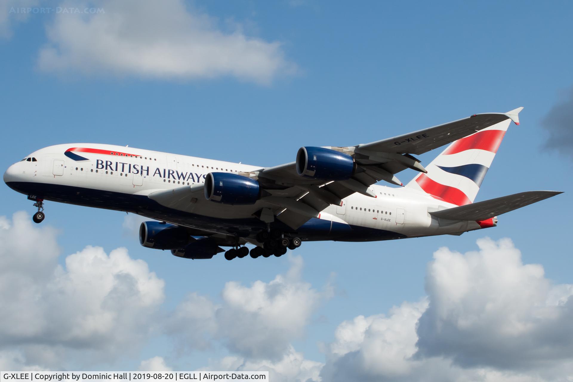 G-XLEE, 2013 Airbus A380-841 C/N 148, Landing RWY 27R