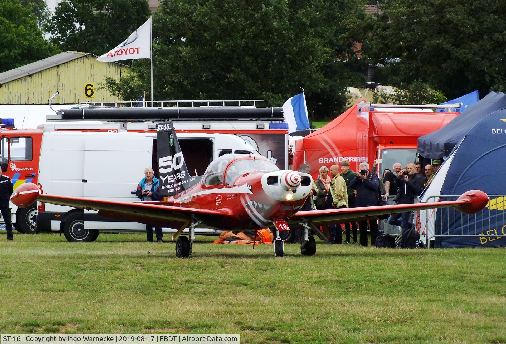 ST-16, SIAI-Marchetti SF-260M+ C/N 10-16, SIAI-Marchetti SF.260M+ of the 'Diables Rouges / Red Devils' Belgian Air Force Aerobatic Team at the 2019 Fly-in at Diest/Schaffen airfield