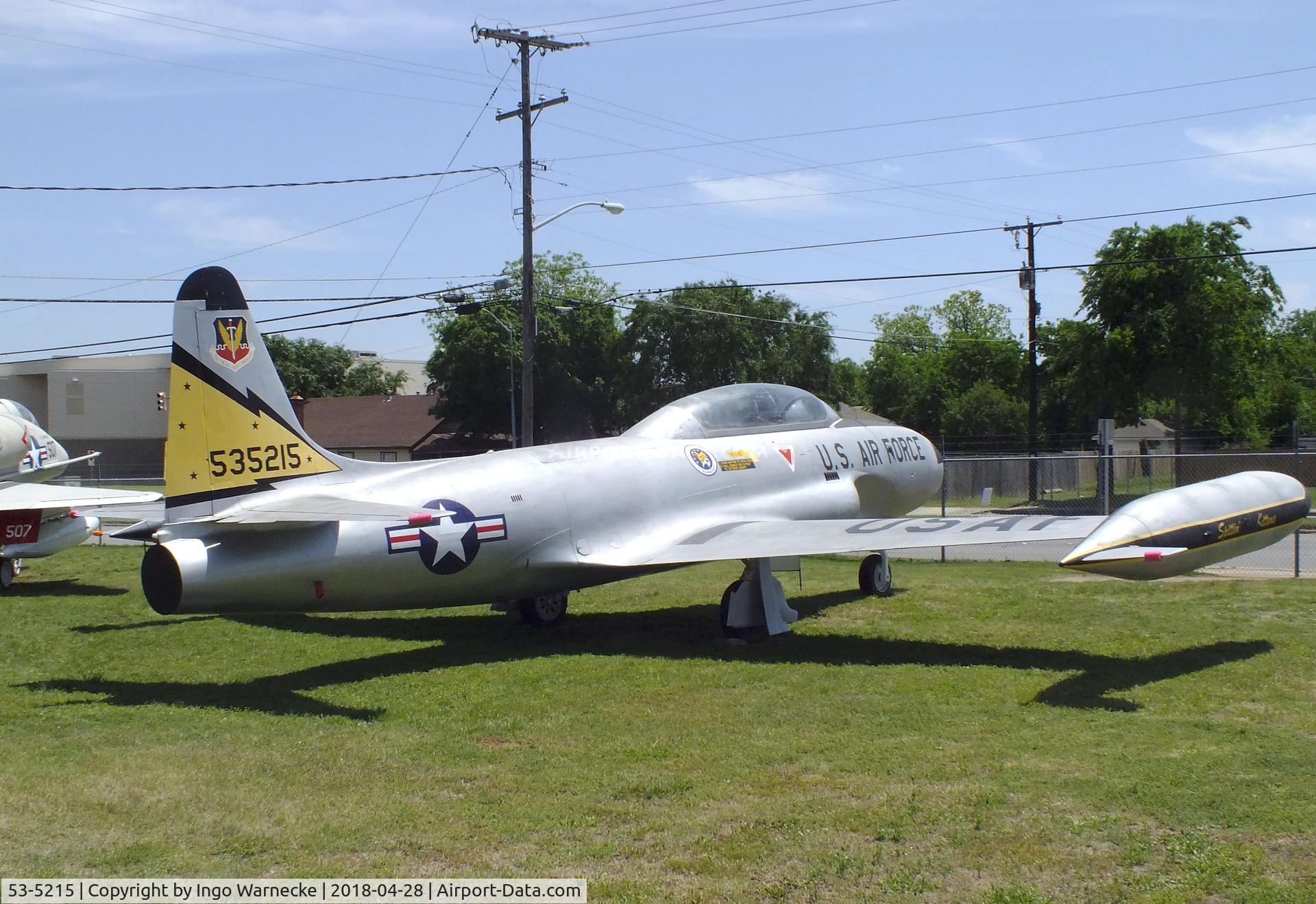 53-5215, 1953 Lockheed T-33A Shooting Star C/N 580-8554, Lockheed T-33A at the Fort Worth Aviation Museum, Fort Worth TX