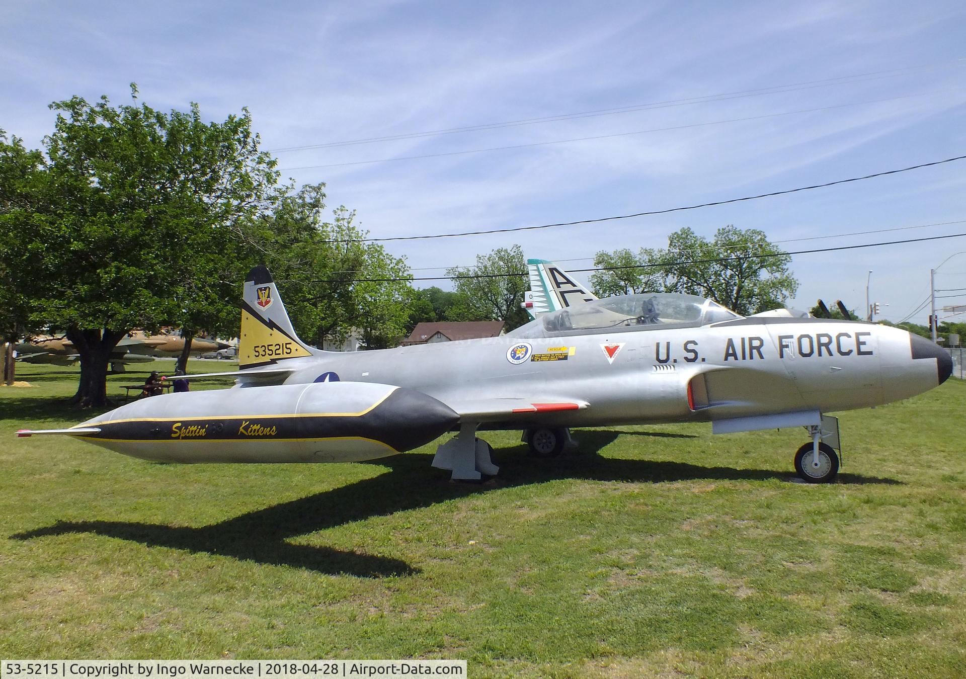53-5215, 1953 Lockheed T-33A Shooting Star C/N 580-8554, Lockheed T-33A at the Fort Worth Aviation Museum, Fort Worth TX