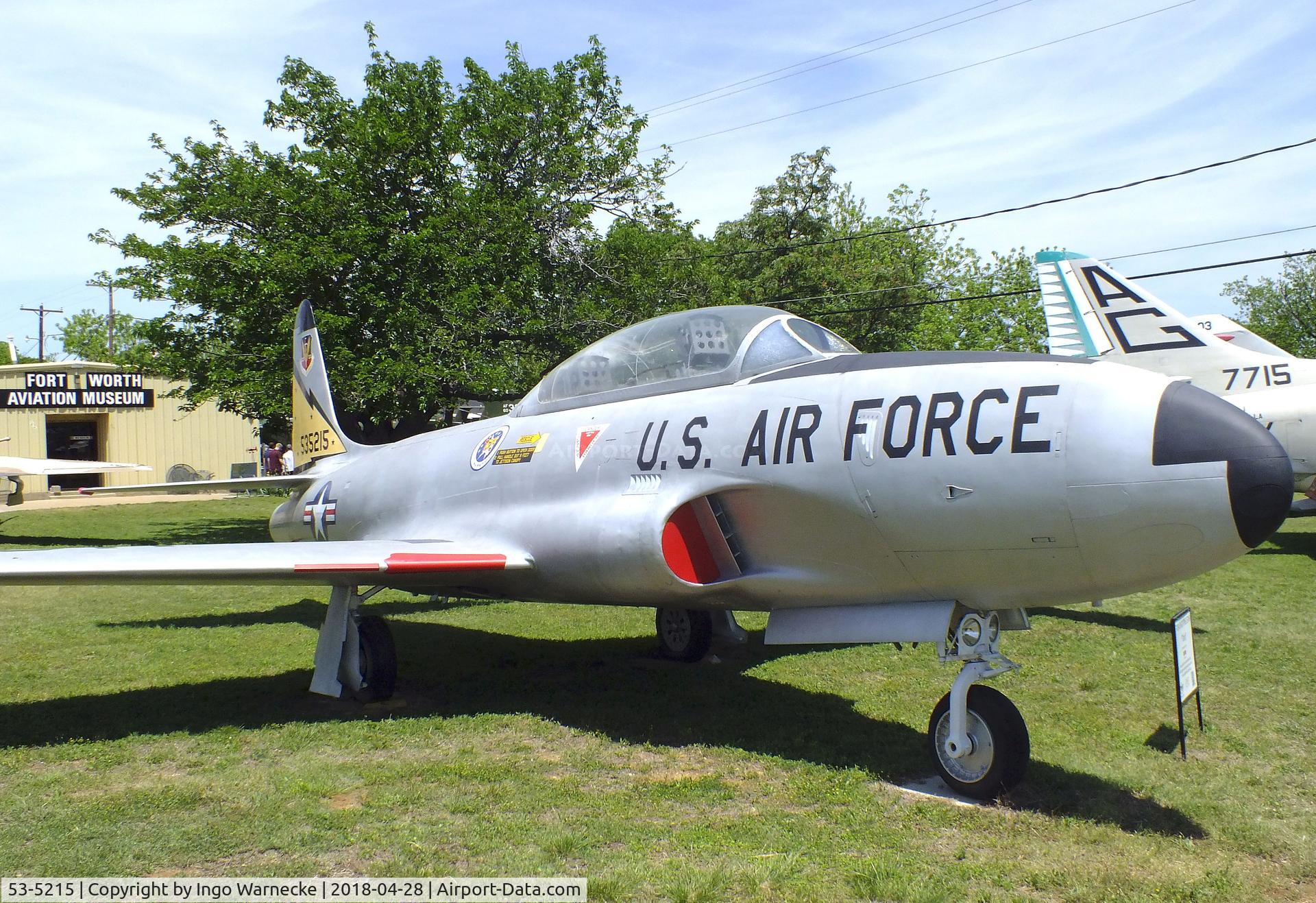 53-5215, 1953 Lockheed T-33A Shooting Star C/N 580-8554, Lockheed T-33A at the Fort Worth Aviation Museum, Fort Worth TX