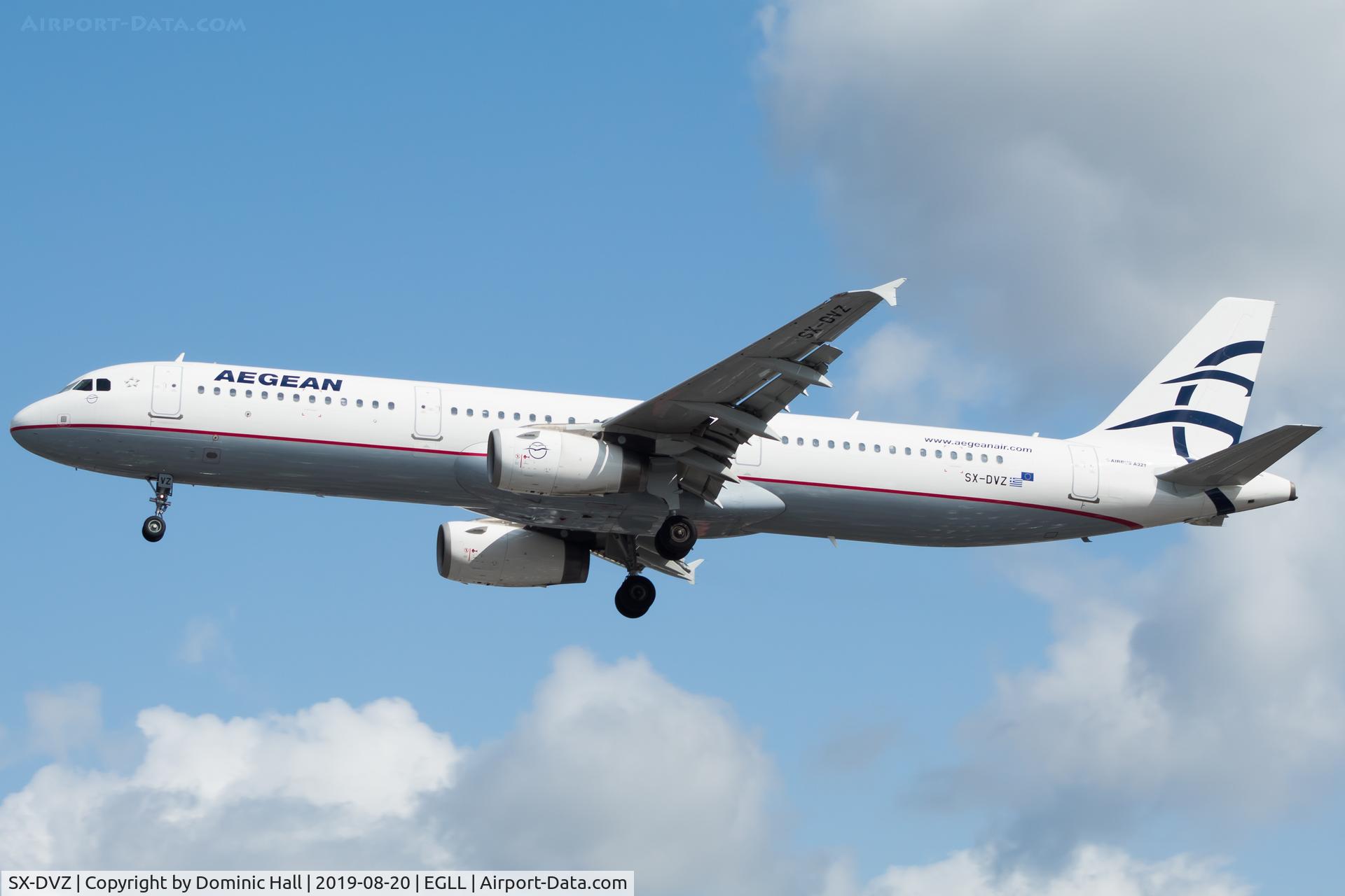 SX-DVZ, 2009 Airbus A321-231 C/N 3820, Landing RWY 27R