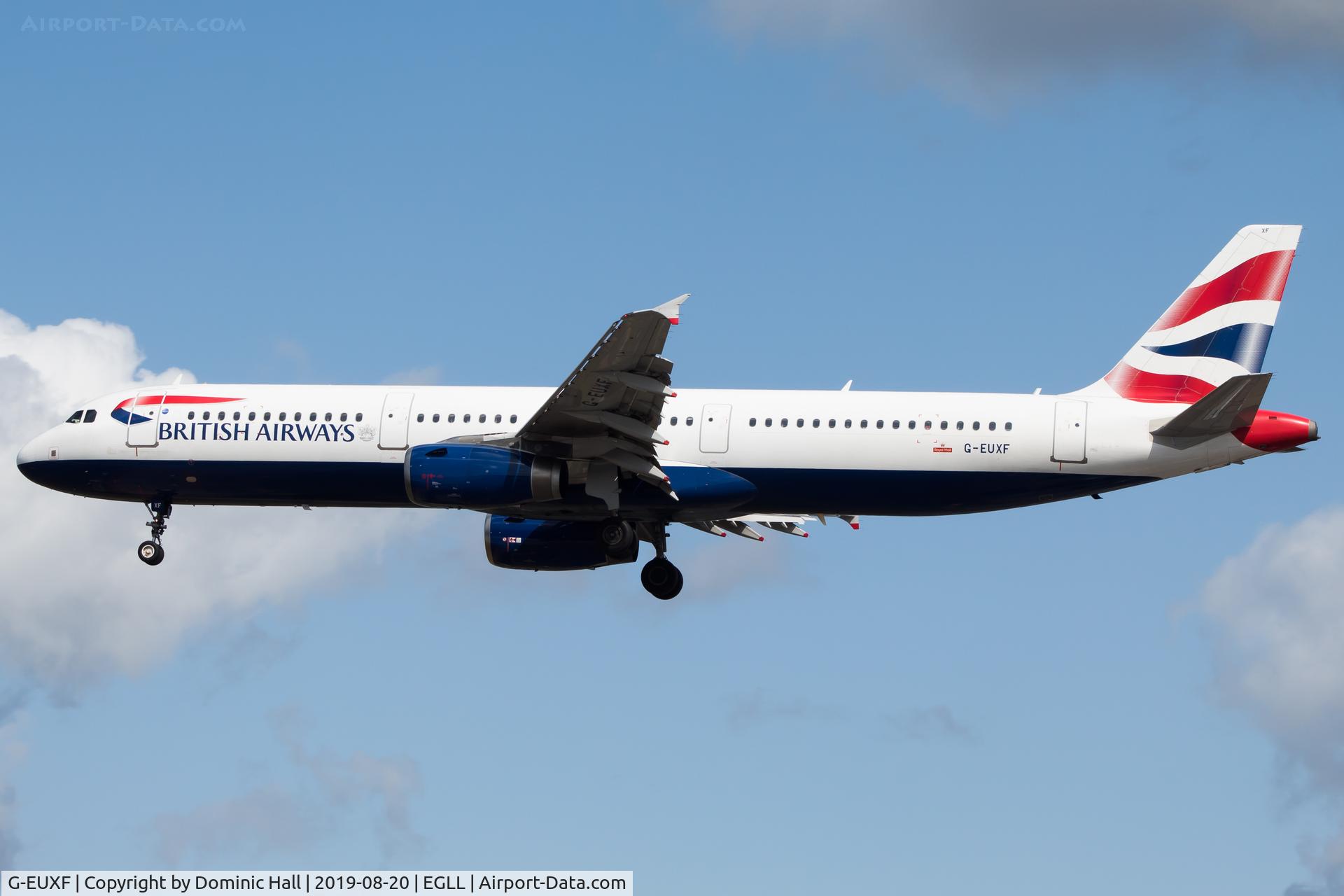 G-EUXF, 2004 Airbus A321-231 C/N 2324, Landing RWY 27R
