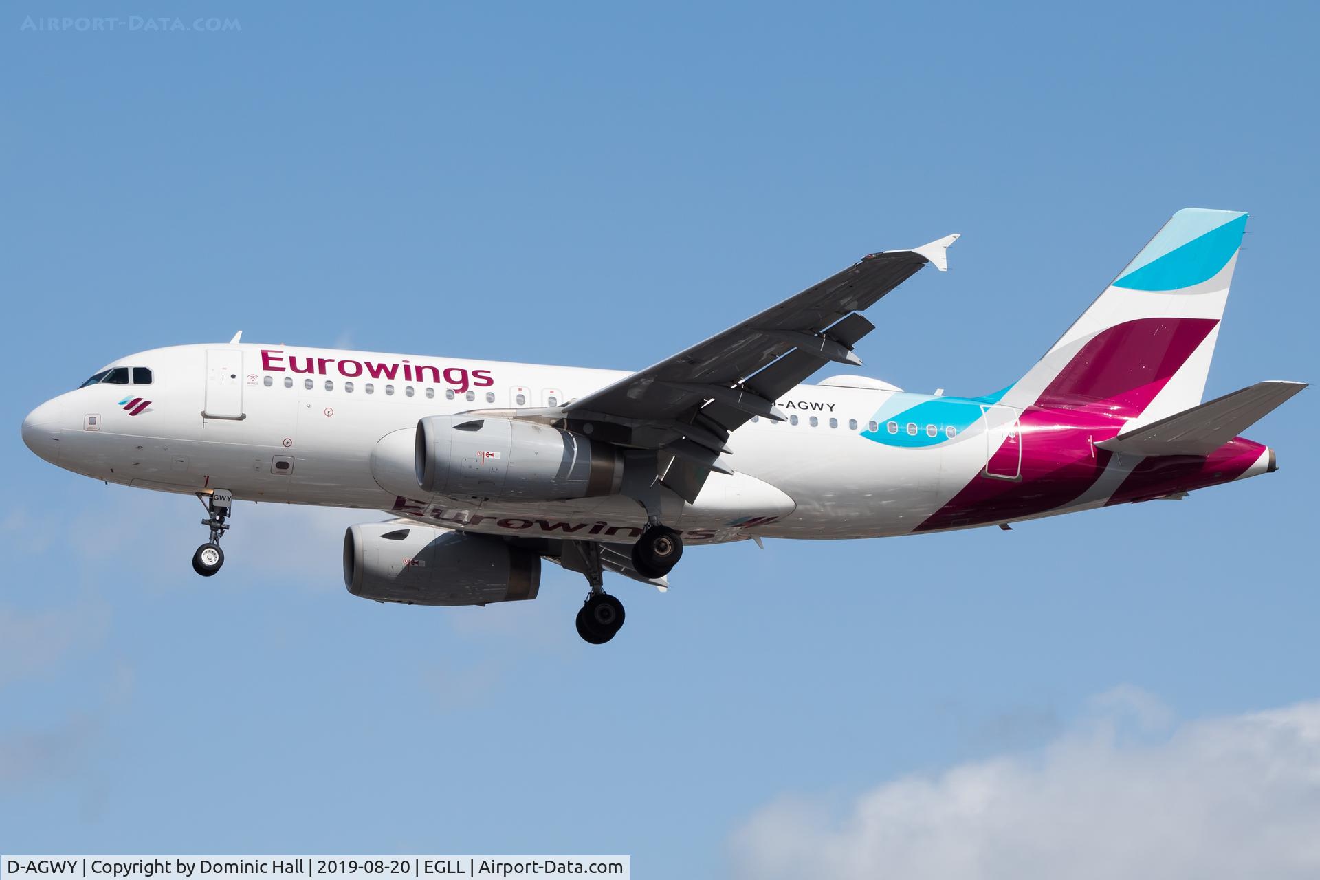 D-AGWY, 2013 Airbus A319-132 C/N 5941, Landing RWY 27R