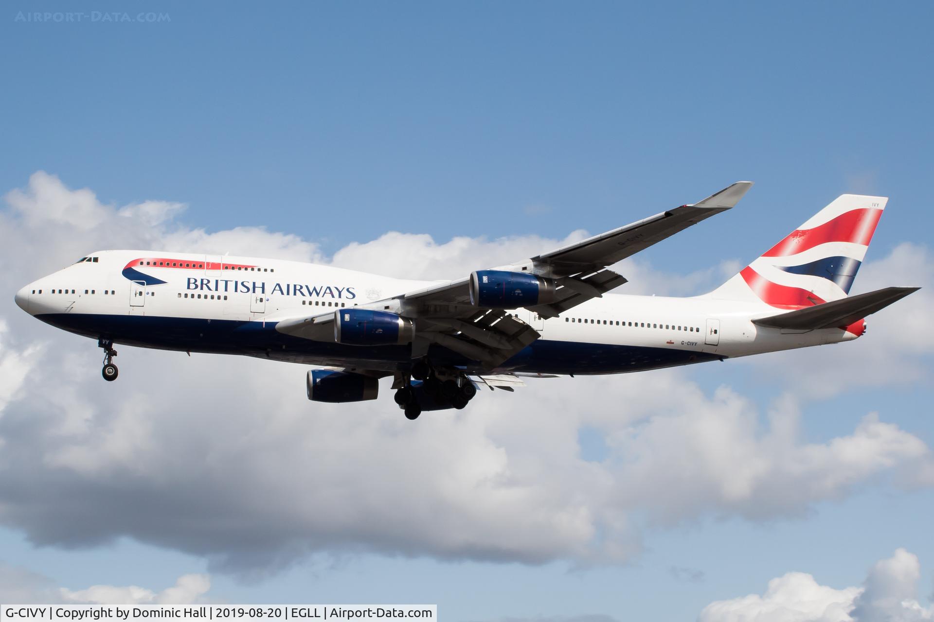 G-CIVY, 1998 Boeing 747-436 C/N 28853, Landing RWY 27R