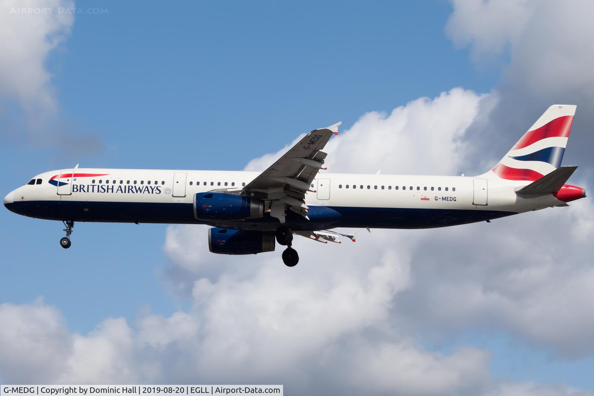 G-MEDG, 2002 Airbus A321-231 C/N 1711, Landing RWY 27R