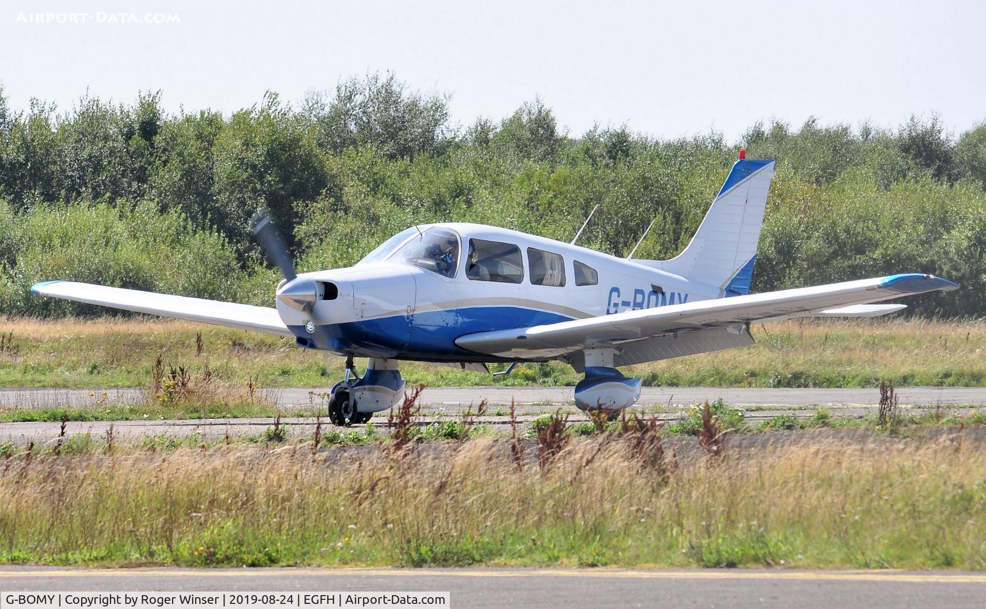 G-BOMY, 1982 Piper PA-28-161 Cherokee Warrior II C/N 28-8216049, Visiting Cherokee Warrior II.