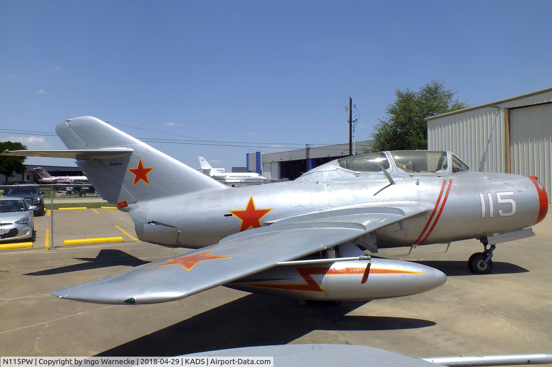 N115PW, 1955 Mikoyan-Gurevich SB LIM-2 C/N 512036, PZL-Mielec SBLim-2 (MiG-15UTI) MIDGET at the Cavanaugh Flight Museum, Addison TX