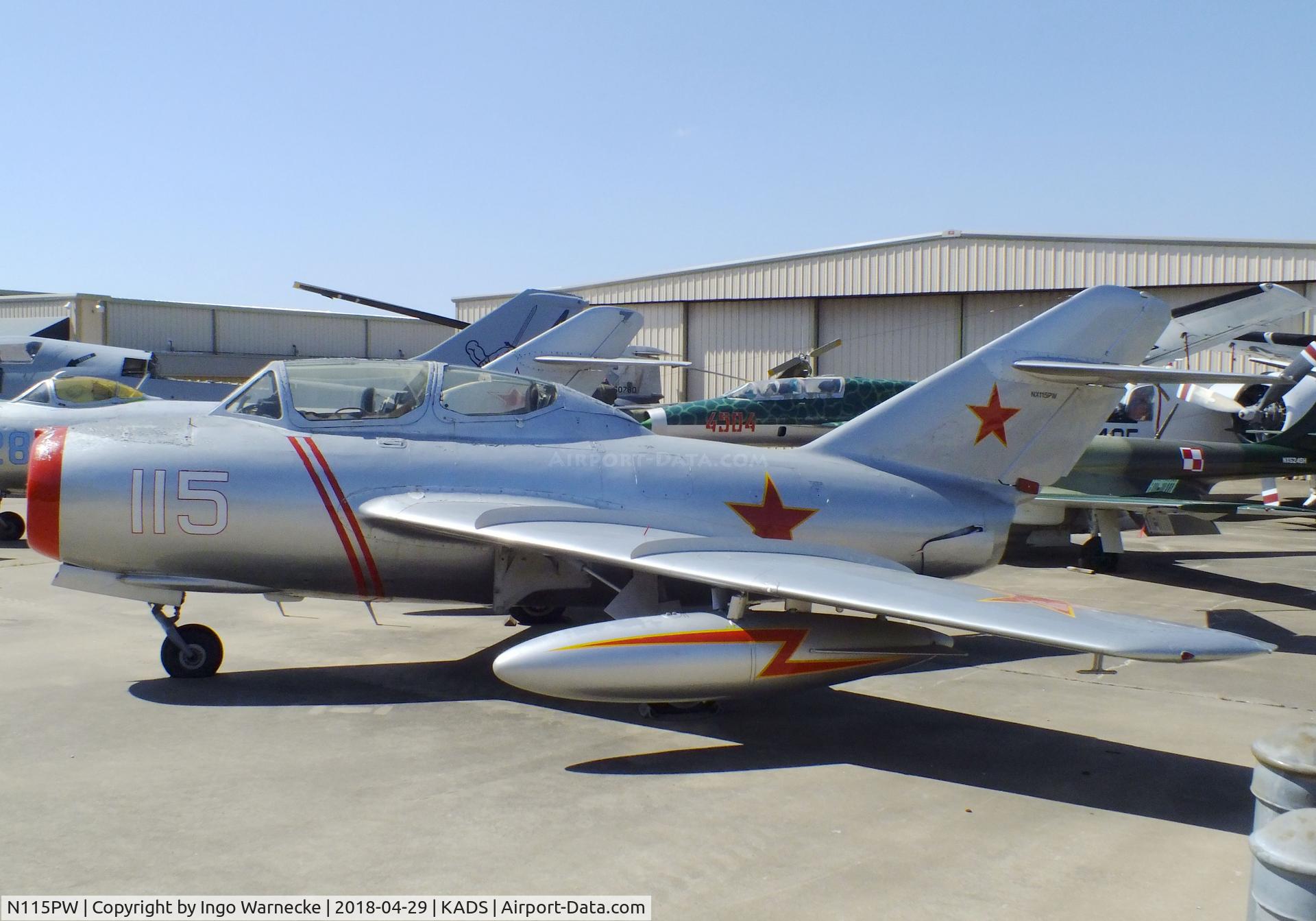 N115PW, 1955 Mikoyan-Gurevich SB LIM-2 C/N 512036, PZL-Mielec SBLim-2 (MiG-15UTI) MIDGET at the Cavanaugh Flight Museum, Addison TX