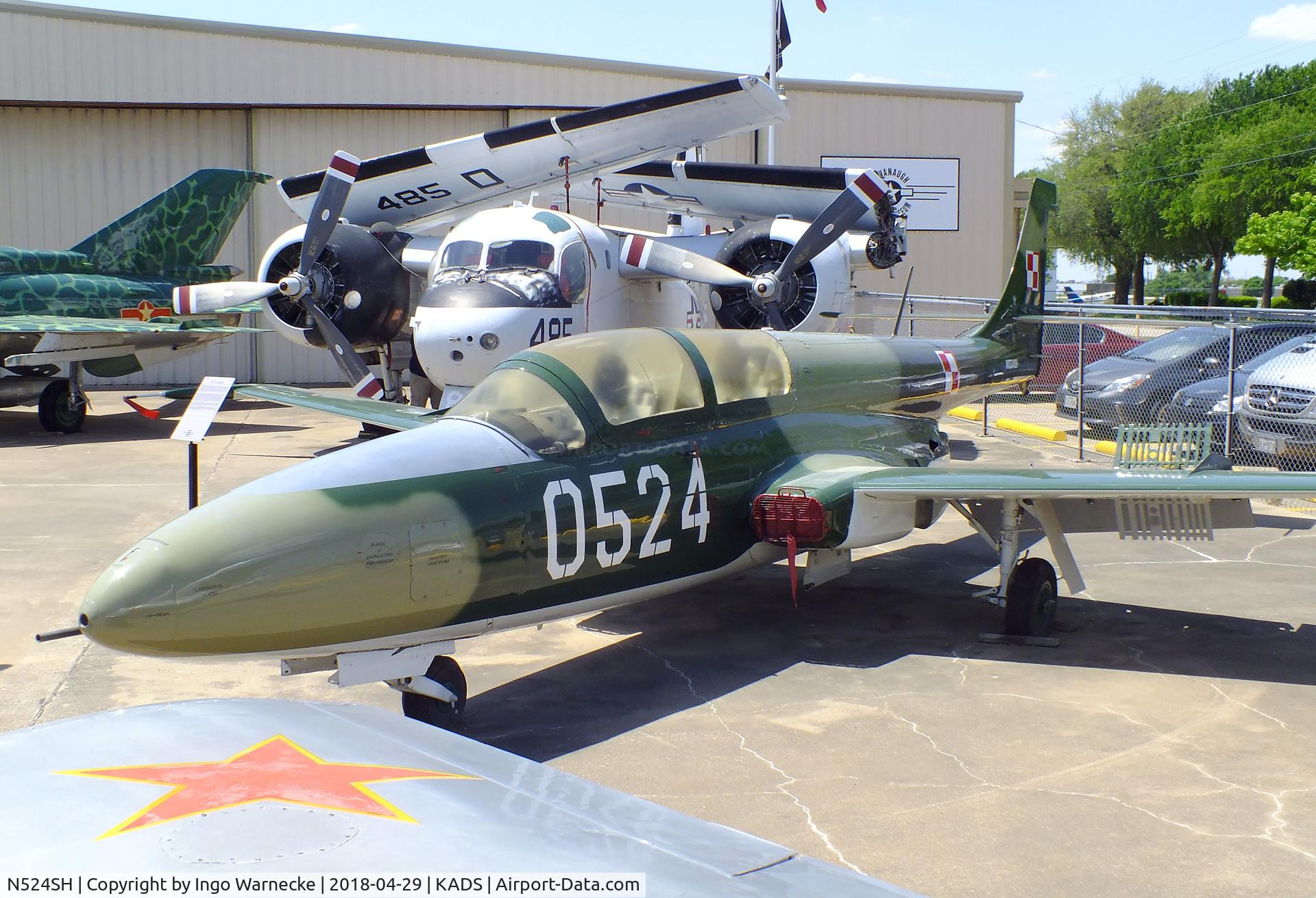 N524SH, PZL-Mielec TS-11 Iskra C/N 1H0524, PZL-Mielec TS-11 Iskra at the Cavanaugh Flight Museum, Addison TX