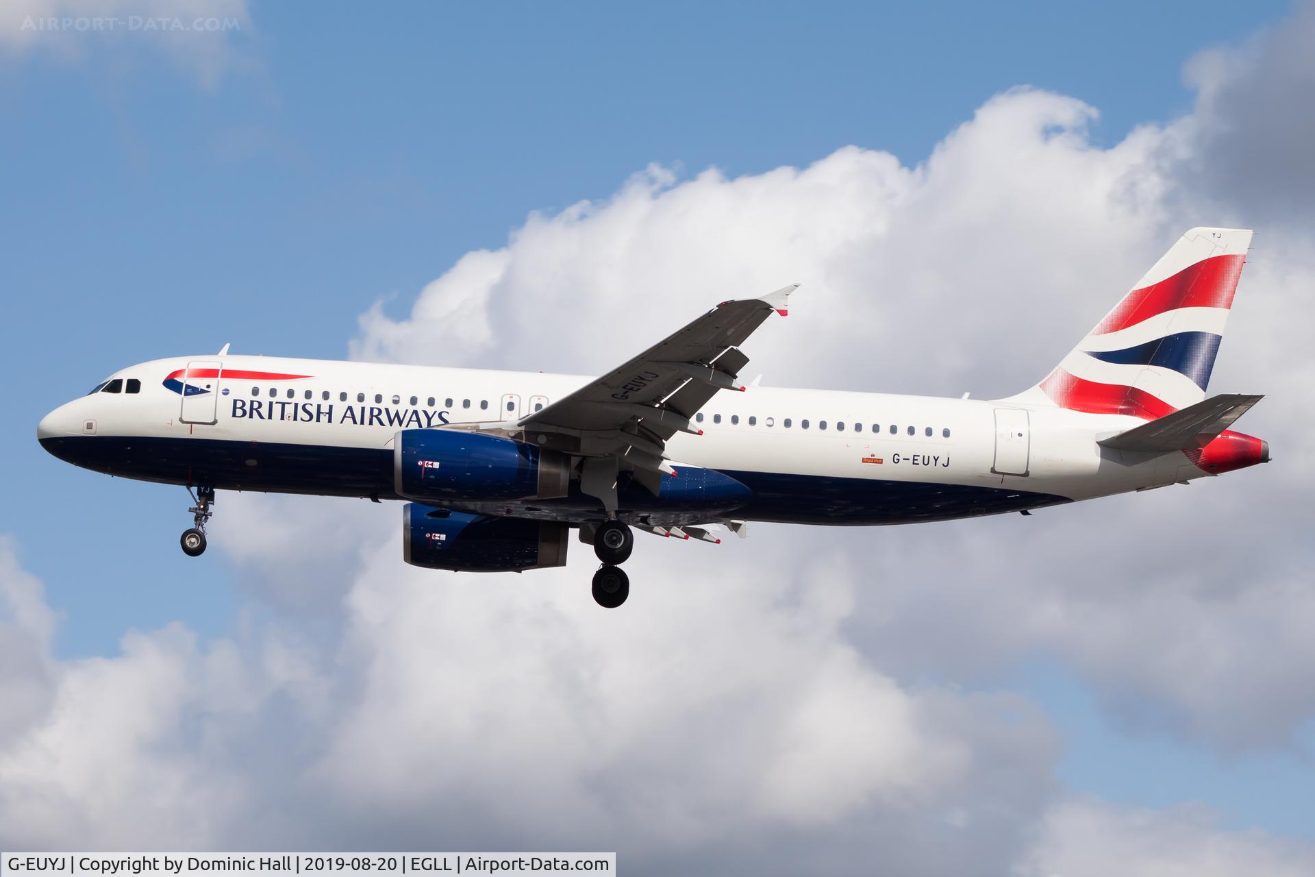 G-EUYJ, 2010 Airbus A320-232 C/N 4464, Landing RWY 27R
