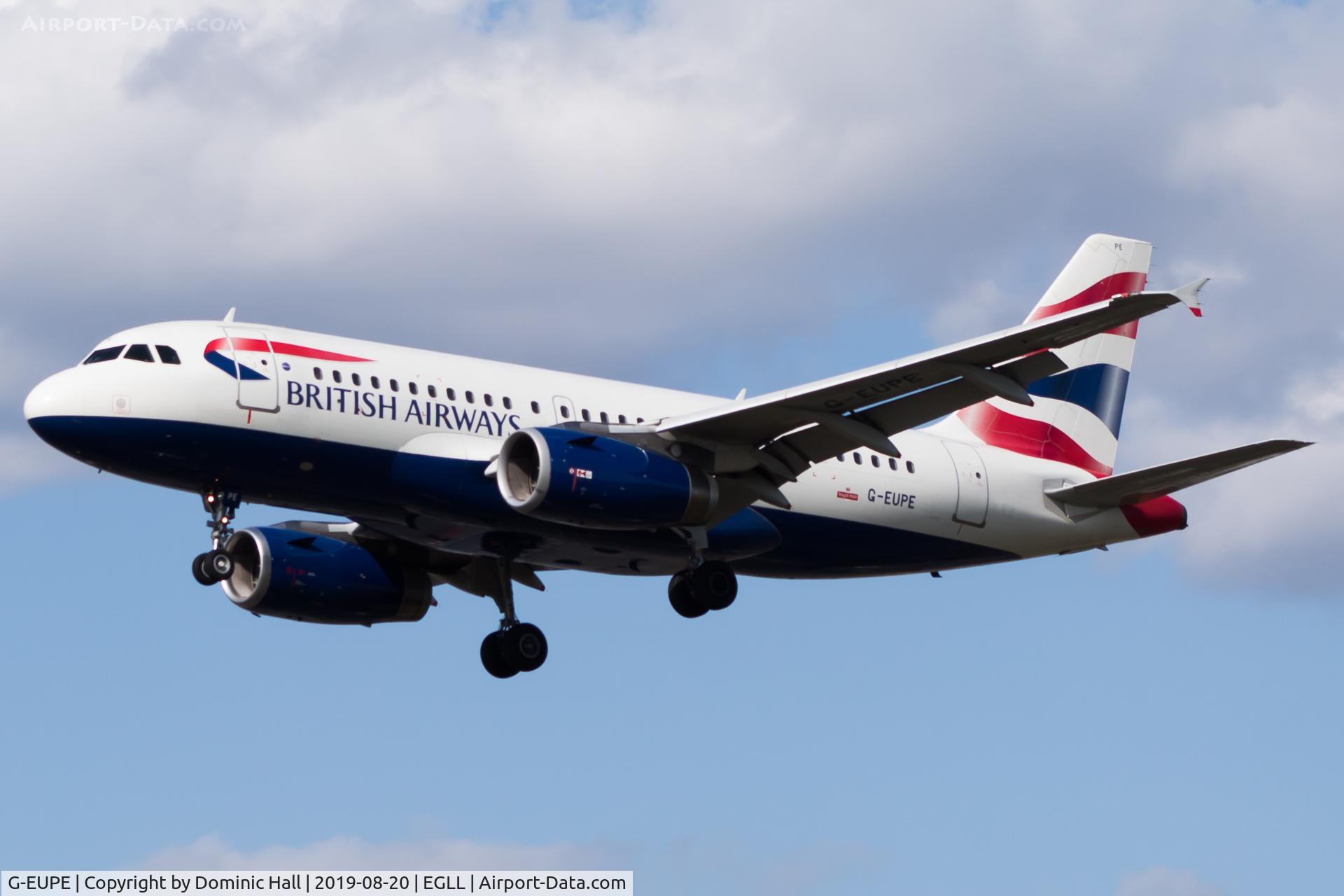 G-EUPE, 2000 Airbus A319-131 C/N 1193, Landing RWY 27L