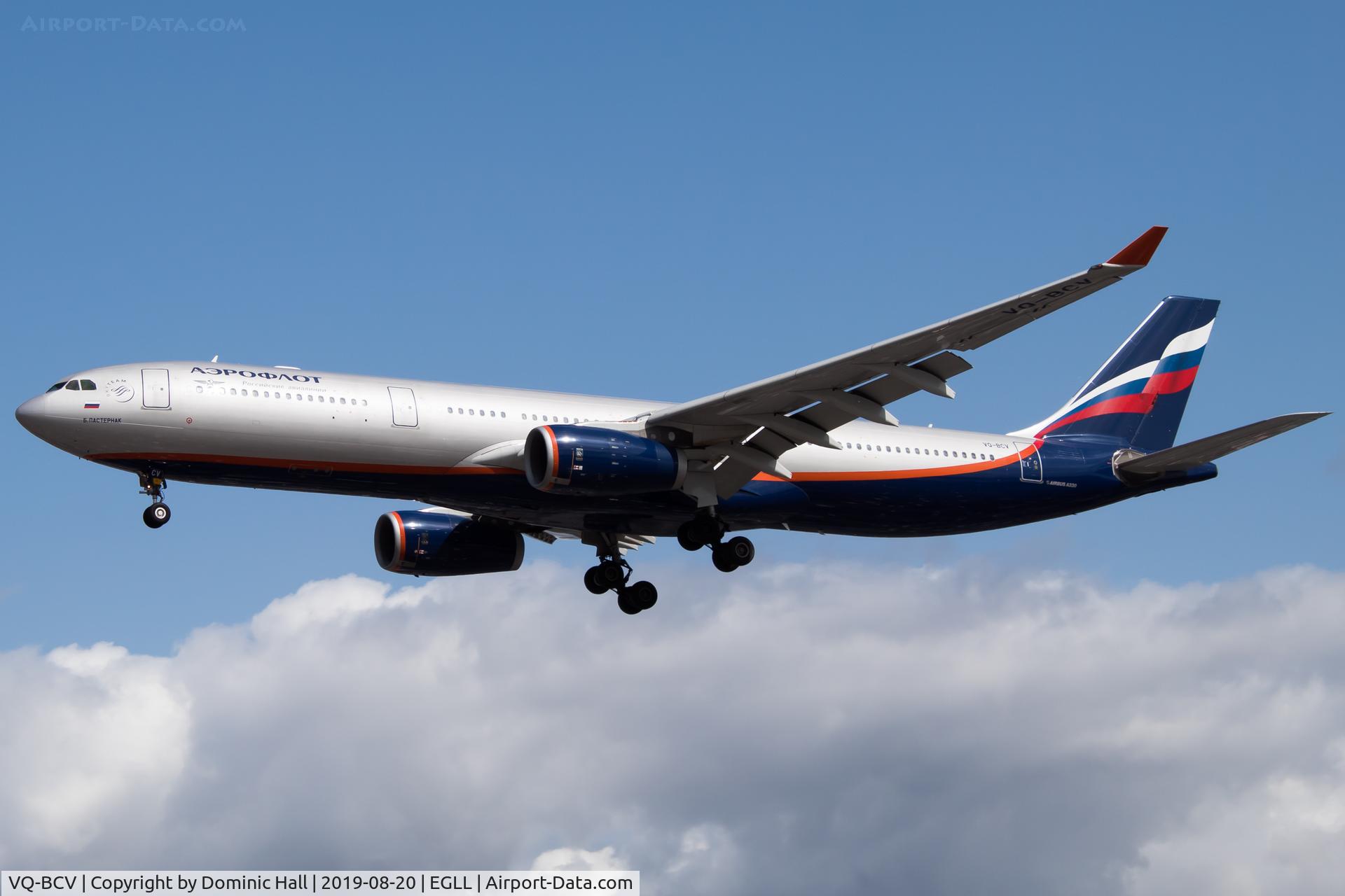 VQ-BCV, 2009 Airbus A330-343X C/N 1072, Landing RWY 27R