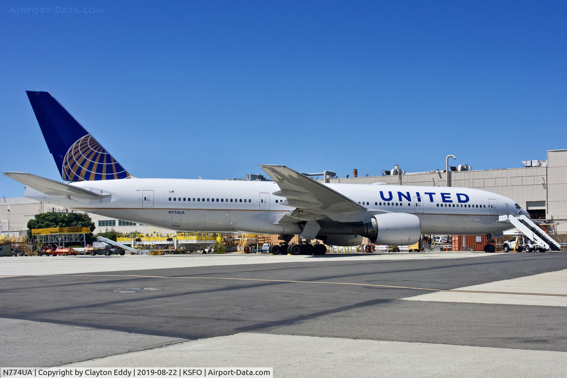 N774UA, 1996 Boeing 777-222 C/N 26936, SFO 2019.