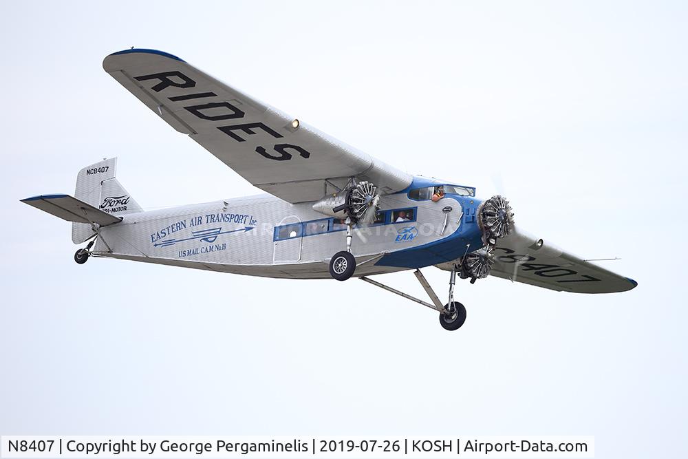 N8407, 1929 Ford 4-AT-E Tri-Motor C/N 69, Landing on runway 18R.