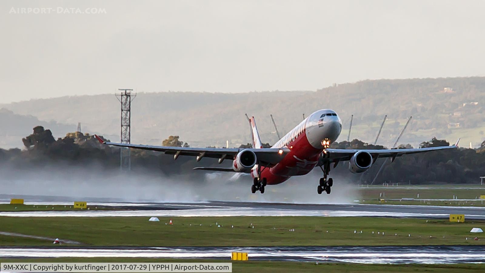 9M-XXC, 2009 Airbus A330-343X C/N 1048, Airbus A330-343. AirAsia X 9M- XXC departing Rwy 21 YPPH 290717.