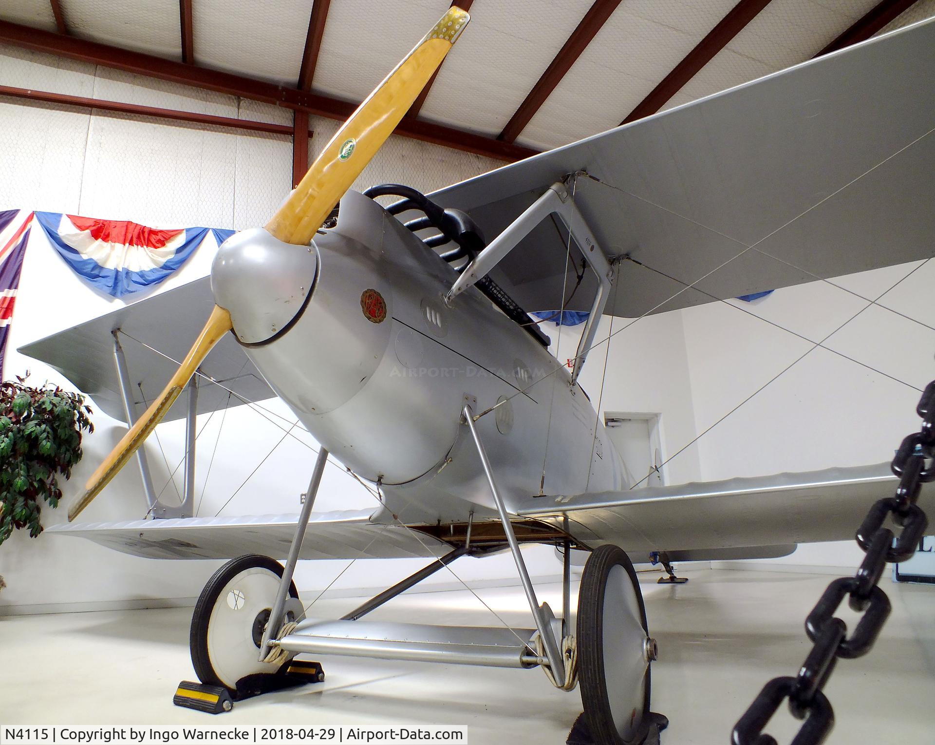 N4115, 1987 Pfalz DIII Replica C/N 1, Pfalz (Kitchen) D III replica at the Cavanaugh Flight Museum, Addison TX