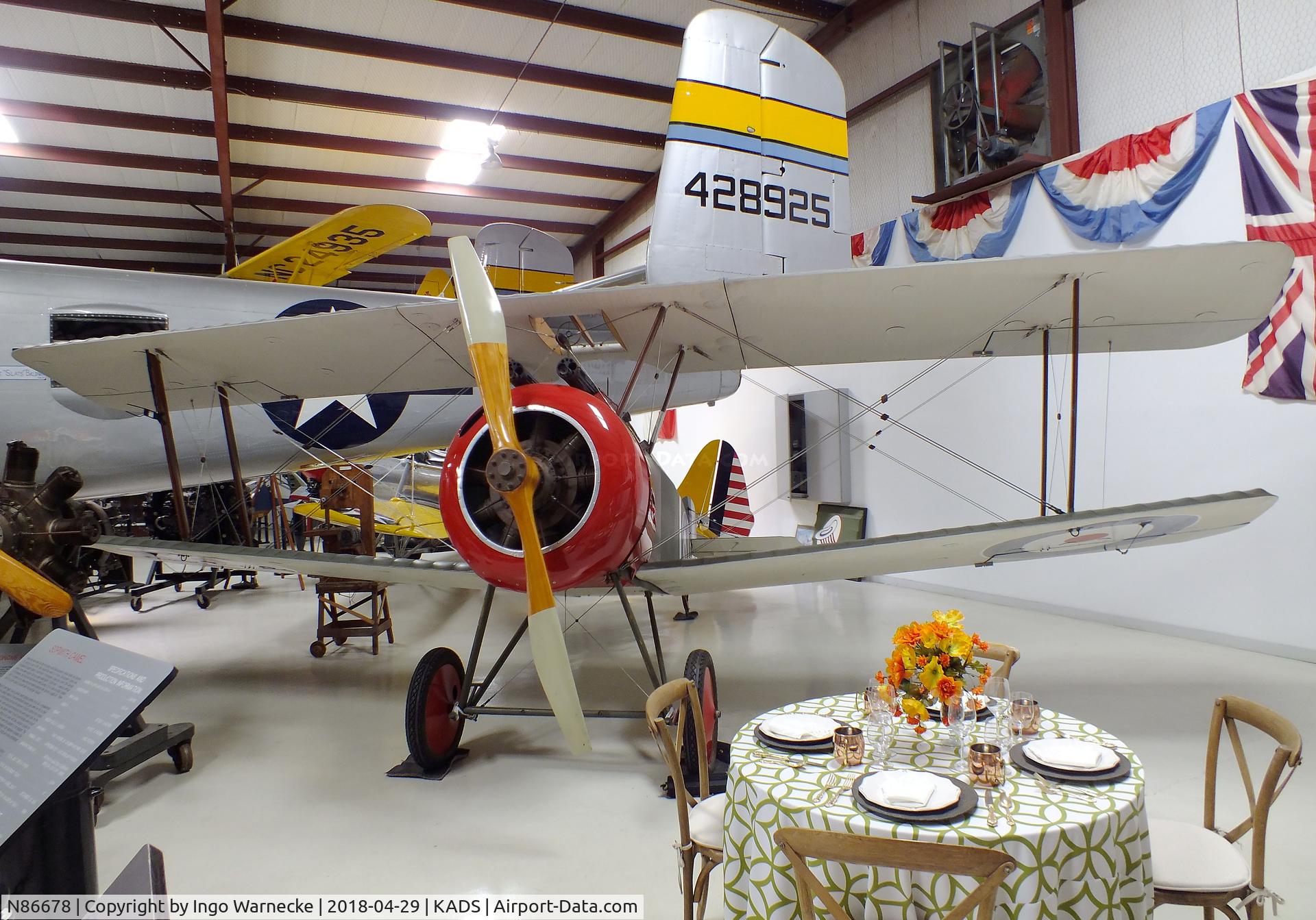 N86678, 1968 Sopwith F.1 Camel Replica C/N DS-100, Sopwith (Day) F.1 Camel replica at the Cavanaugh Flight Museum, Addison TX