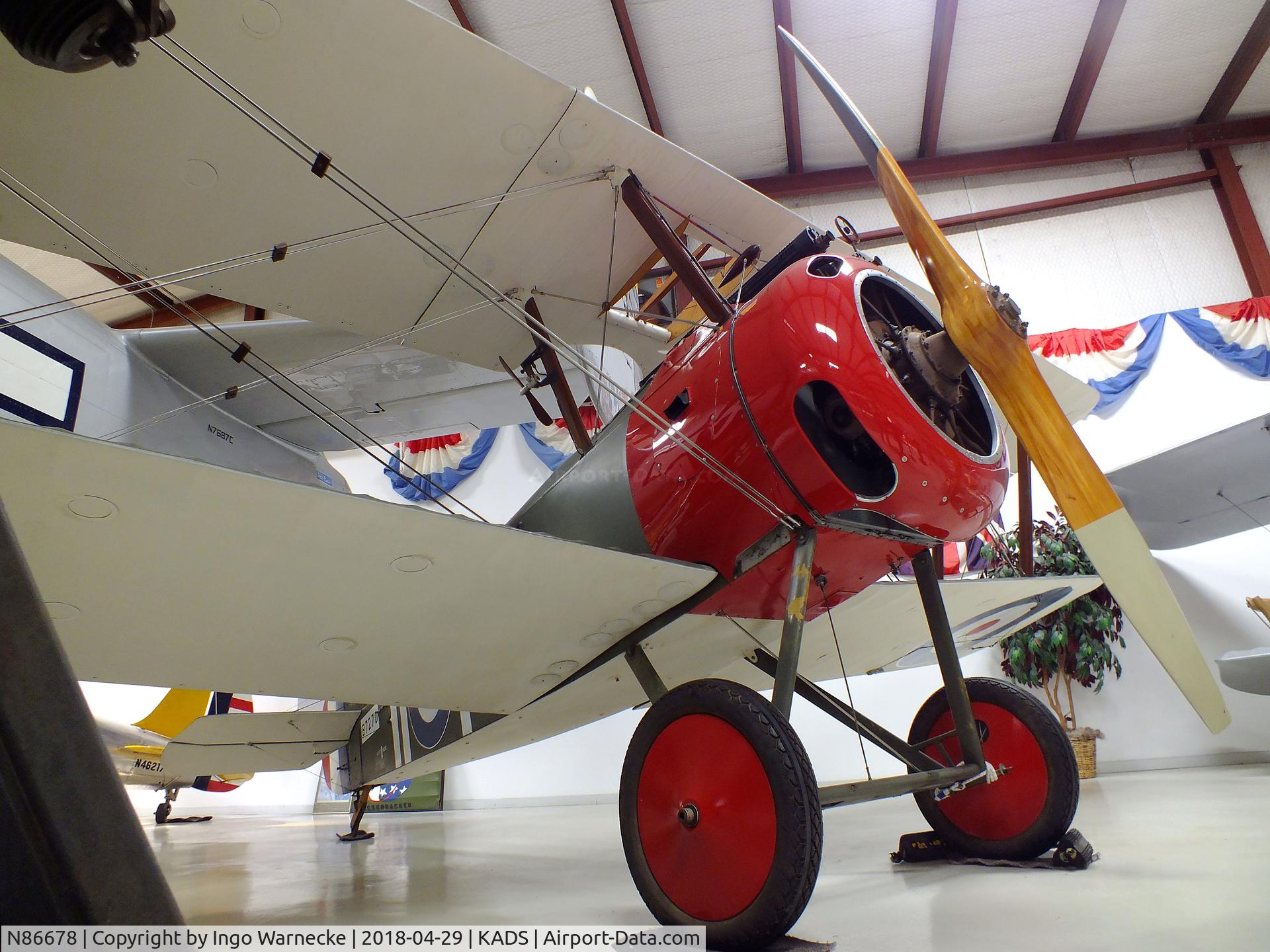 N86678, 1968 Sopwith F.1 Camel Replica C/N DS-100, Sopwith (Day) F.1 Camel replica at the Cavanaugh Flight Museum, Addison TX