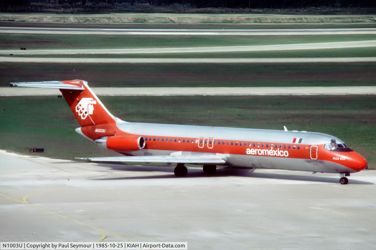 N1003U, 1981 McDonnell Douglas DC-9-32 C/N 48151, Delivered to Aeromexico as N1003U in 1981. Reregistered as XA-TFO in 1996. Withdrawn from use at Mexico City by 2008.