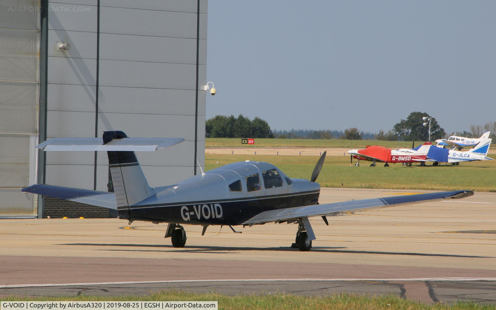 G-VOID, 1981 Piper PA-28RT-201 Arrow IV C/N 28R-8118049, seen parked on the Saxon ramp at Norwich