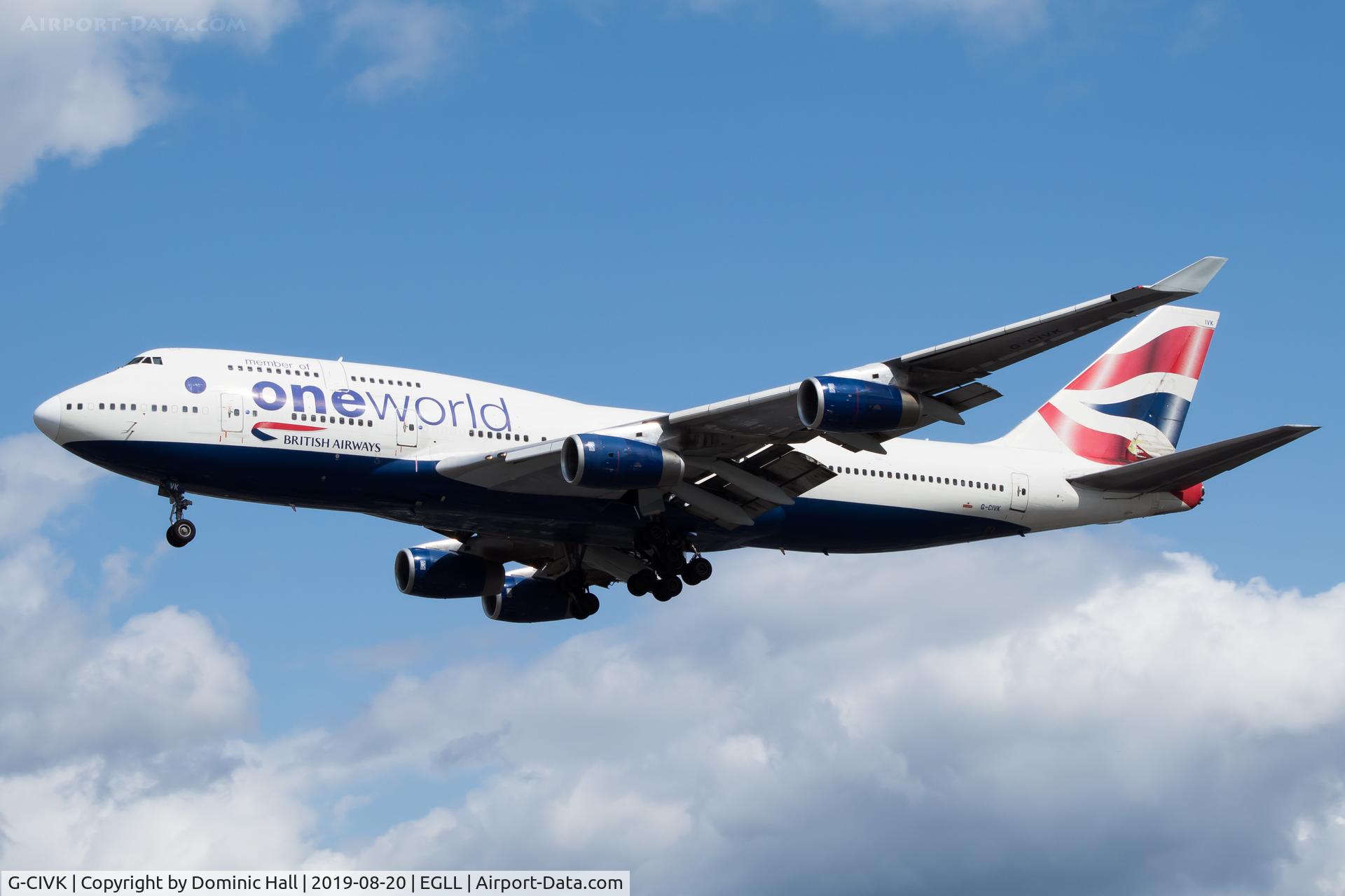 G-CIVK, 1997 Boeing 747-436 C/N 25818, Landing RWY 27R