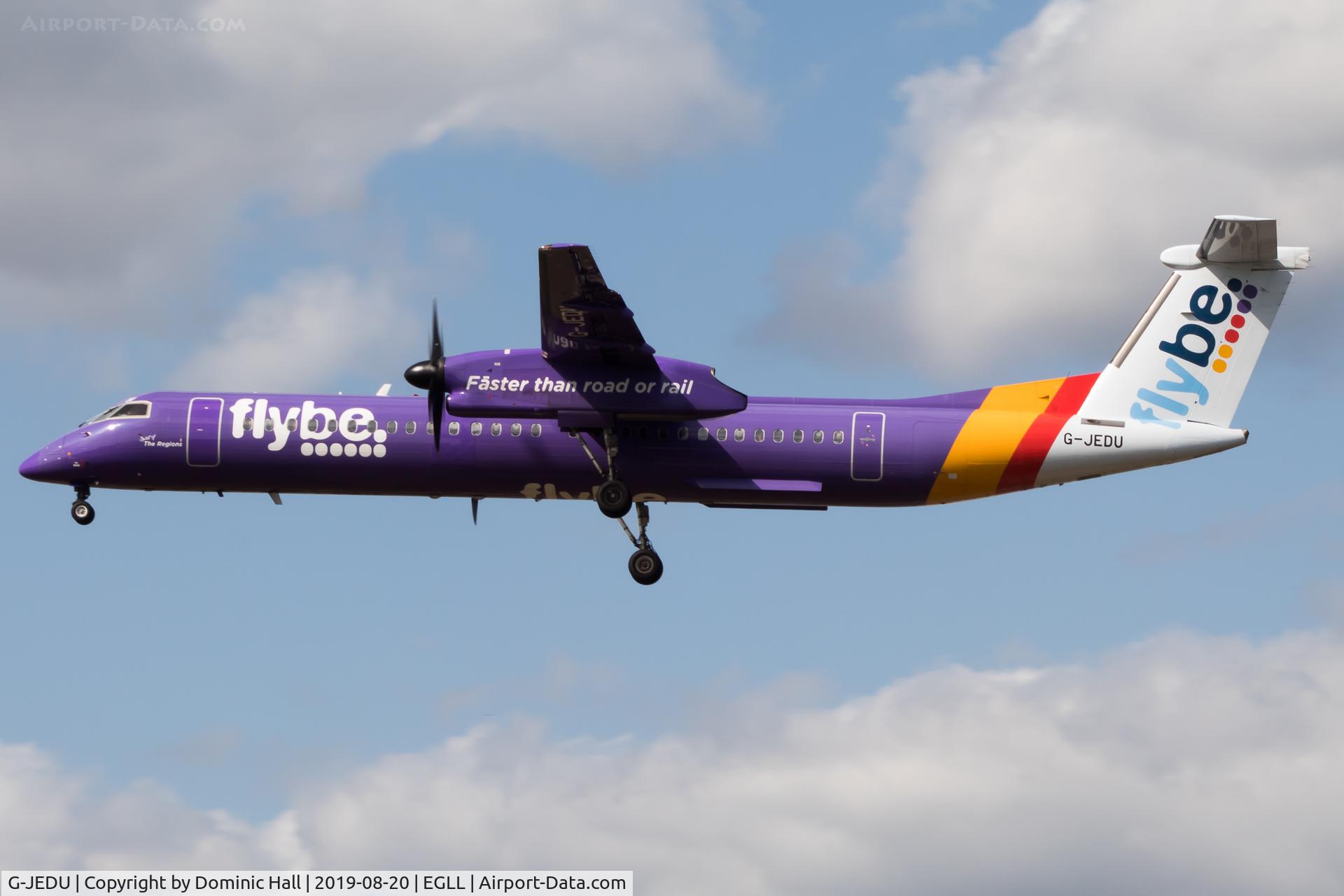 G-JEDU, 2004 De Havilland Canada DHC-8-402Q Dash 8 C/N 4089, Landing RWY 27L