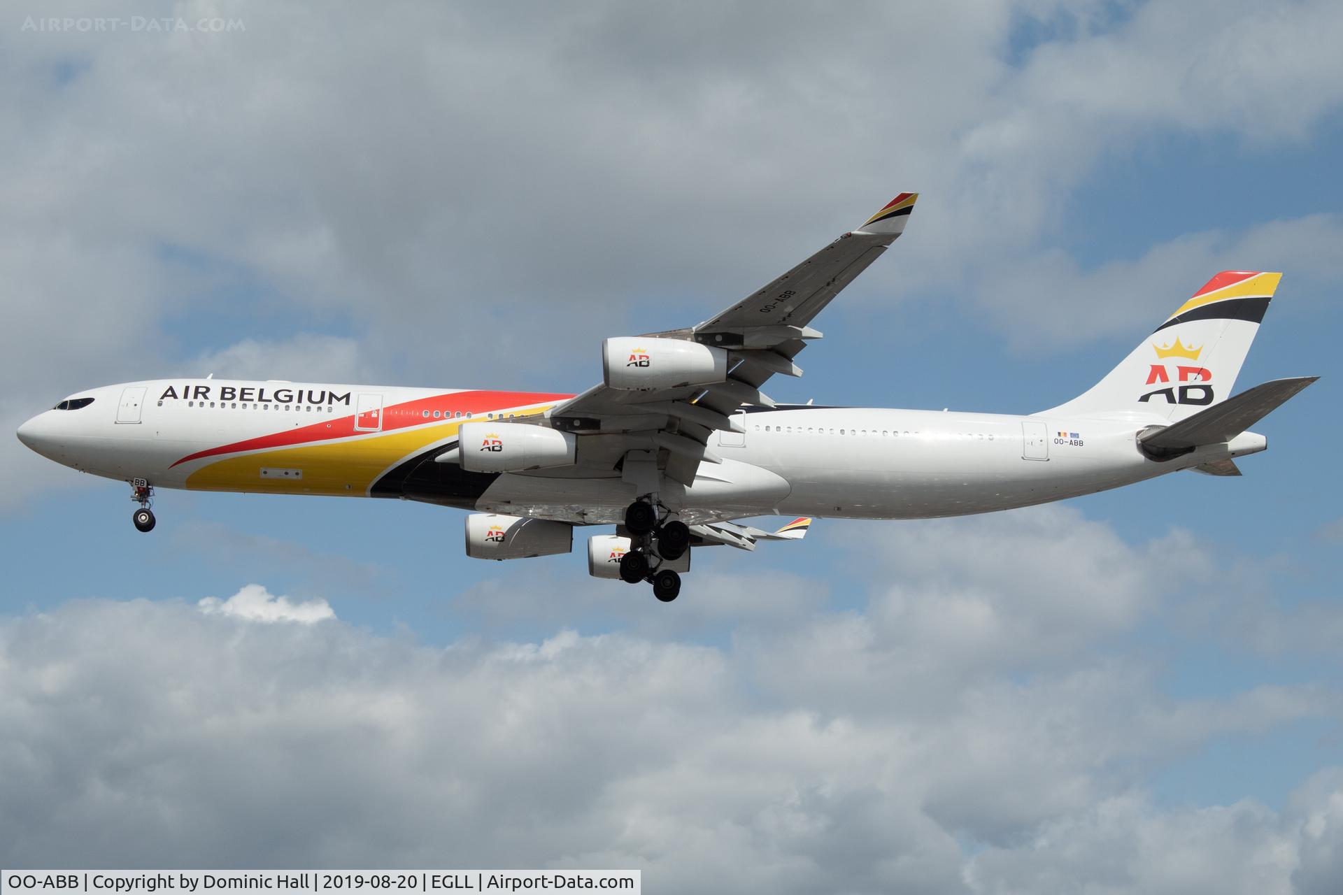 OO-ABB, 2007 Airbus A340-313 C/N 844, Landing RWY 27R