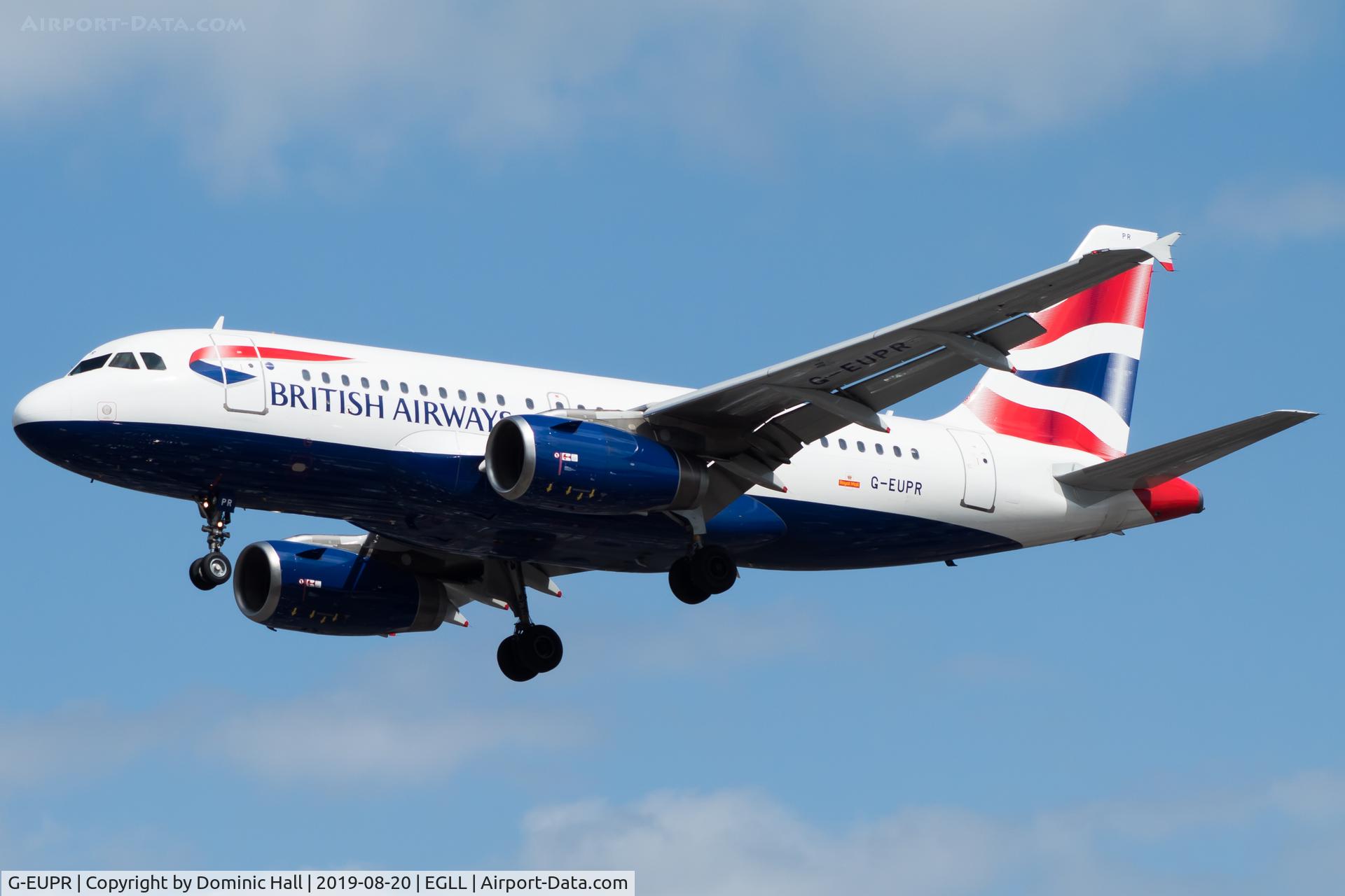 G-EUPR, 2000 Airbus A319-131 C/N 1329, Landing RWY 27R