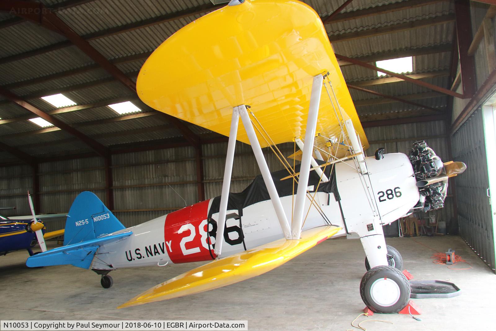 N10053, Boeing A75N1 C/N 75-4986, At Breighton Airfield, UK.