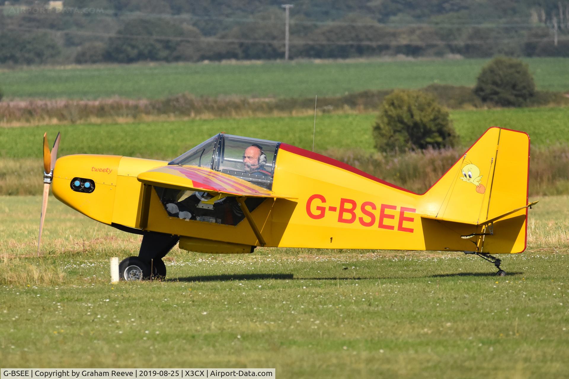 G-BSEE, 1990 Rans S-9 Chaos C/N PFA 196-11635, Departing from Northrepps.
