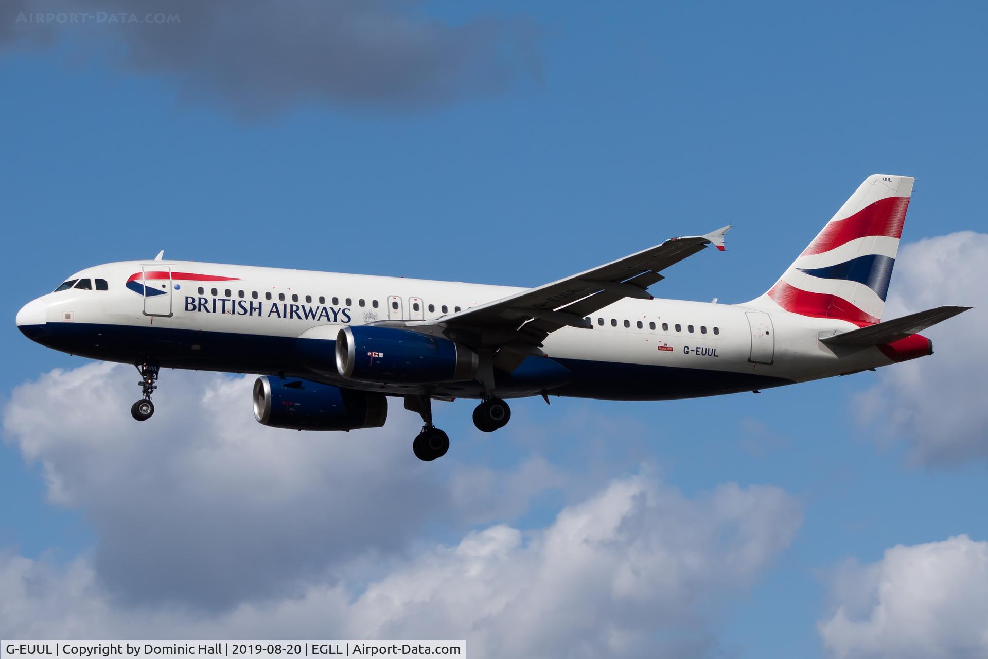 G-EUUL, 2002 Airbus A320-232 C/N 1708, Landing RWY 27L