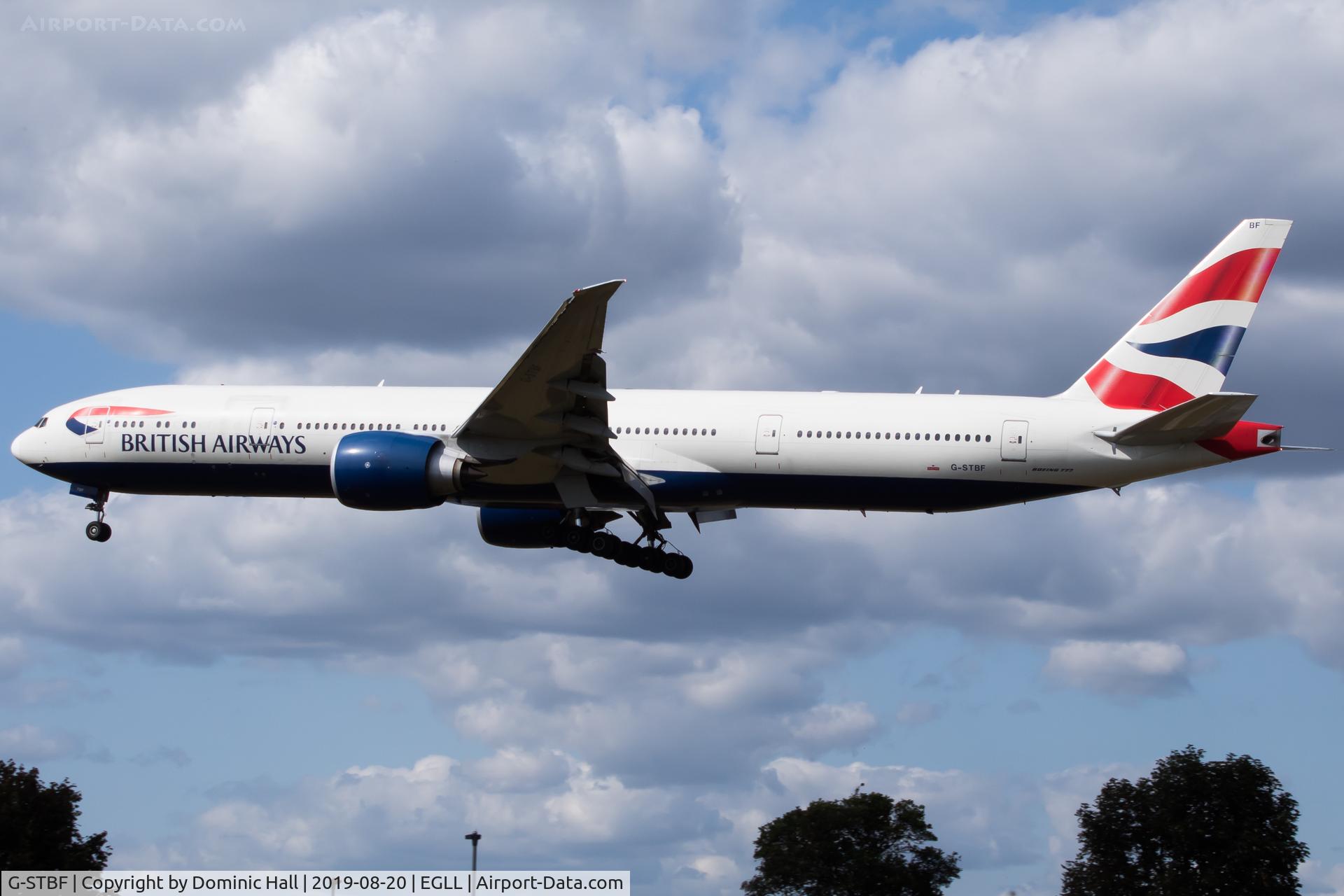 G-STBF, 2012 Boeing 777-336/ER C/N 40543, Landing RWY 27L