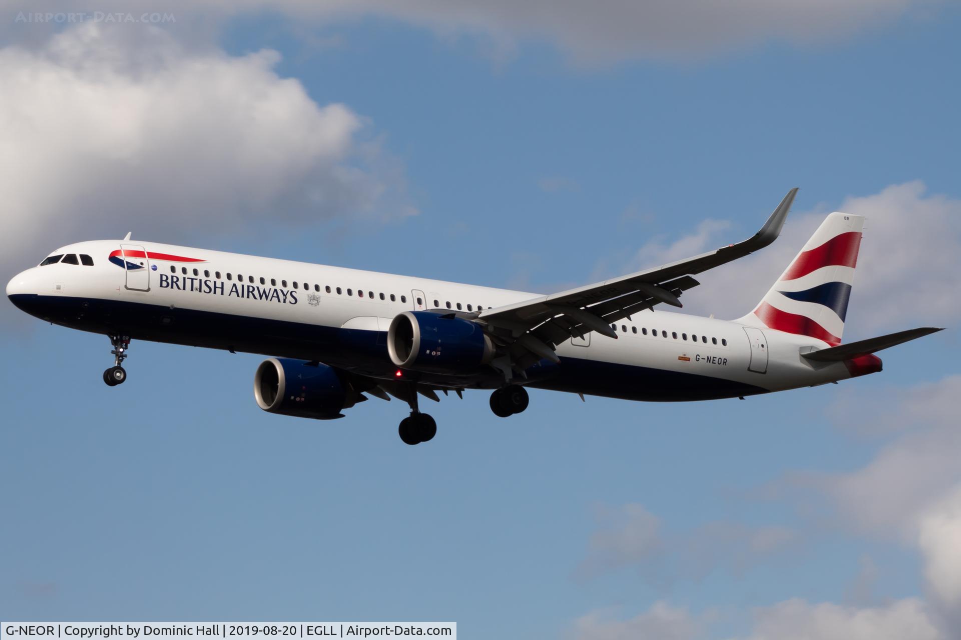 G-NEOR, 2018 Airbus A321-251NX C/N 8526, Landing RWY 27L