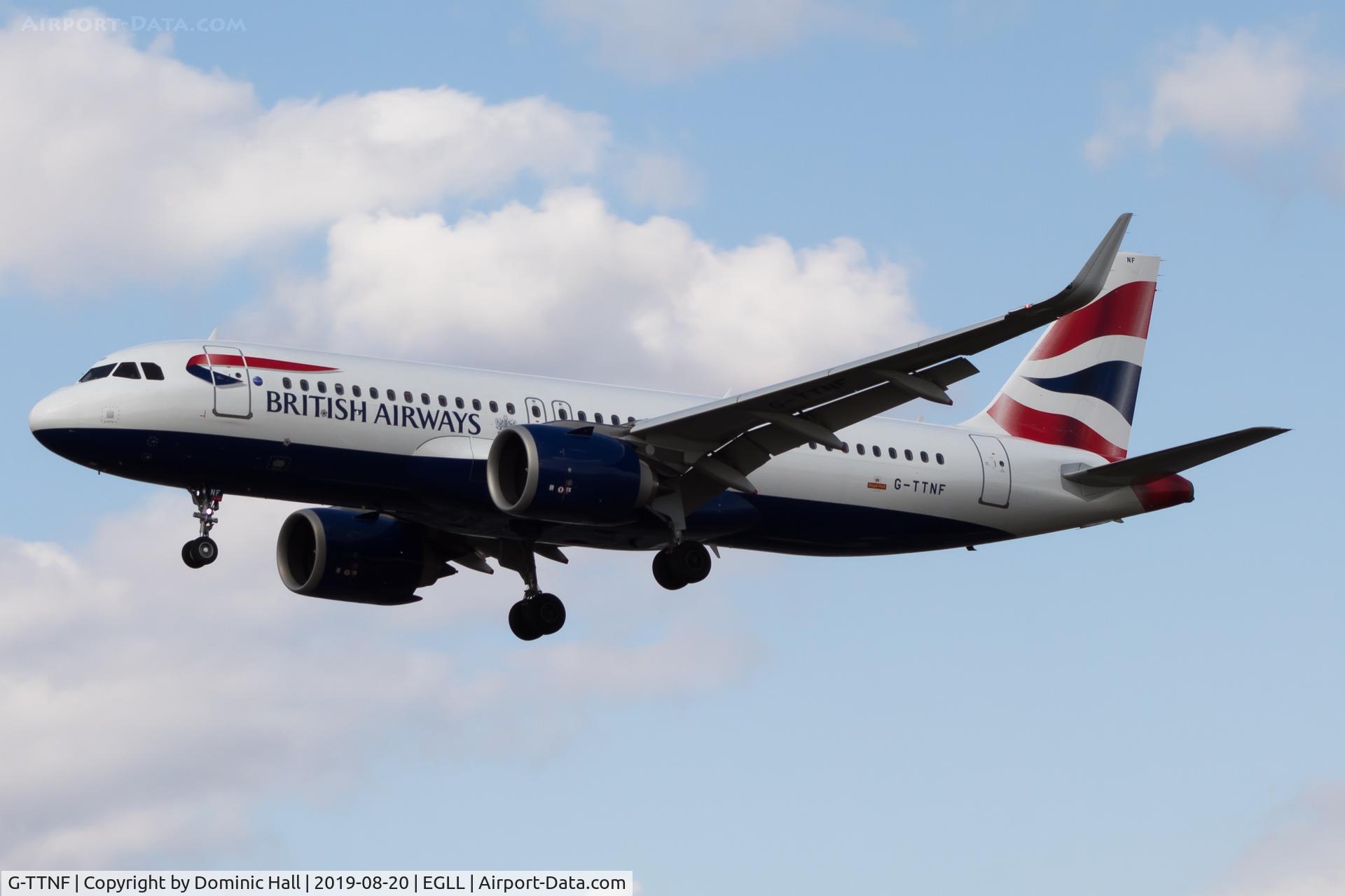 G-TTNF, 2018 Airbus A320-251N C/N 8408, Landing RWY 27L
