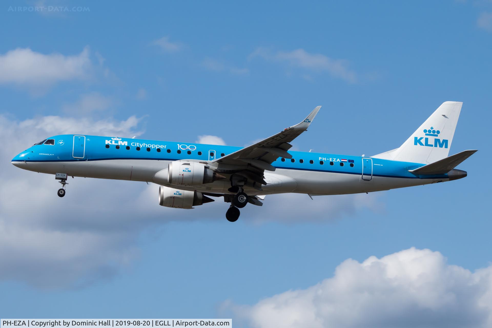 PH-EZA, 2008 Embraer 190LR (ERJ-190-100LR) C/N 19000224, Landing RWY 27L