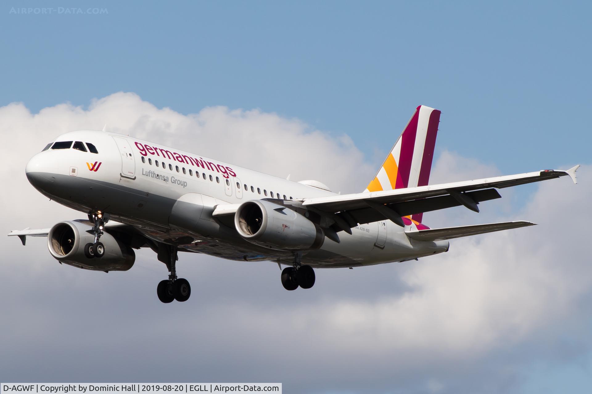 D-AGWF, 2007 Airbus A319-132 C/N 3172, Landing RWY 27L