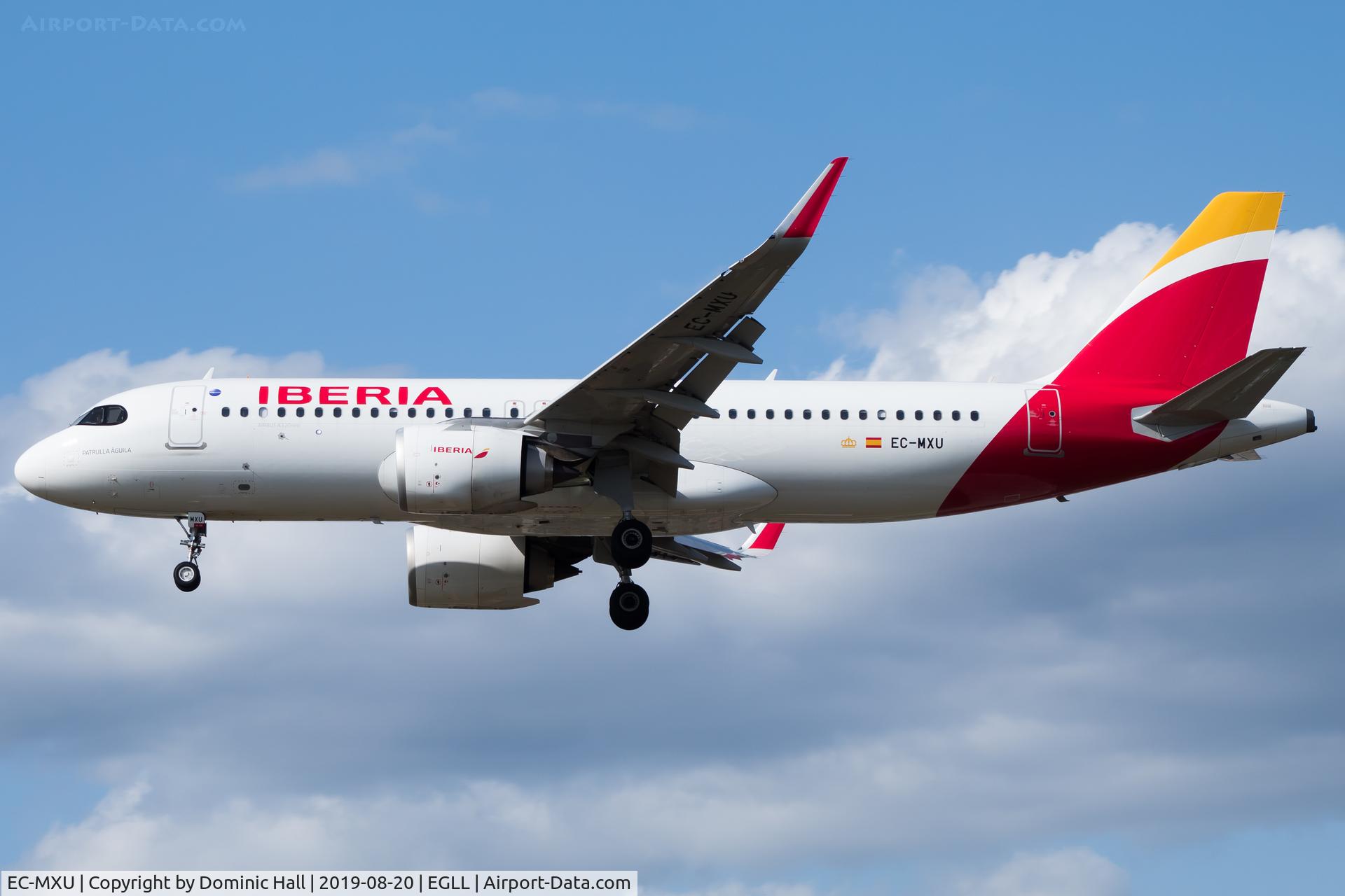 EC-MXU, 2018 Airbus A320-251N C/N 8221, Landing RWY 27L
