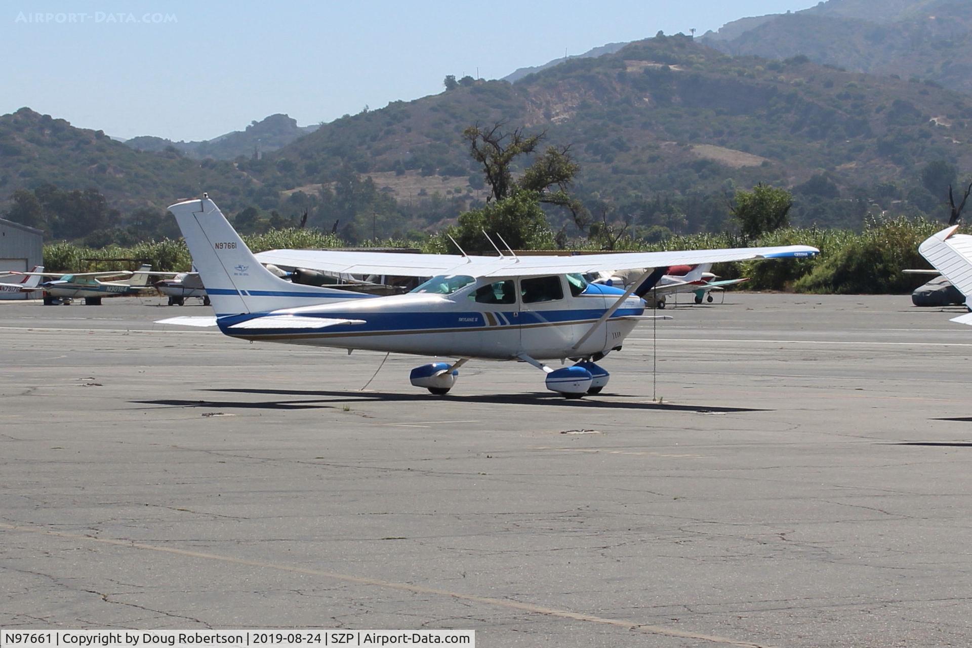 N97661, 1979 Cessna 182Q Skylane C/N 18267162, 1979 Cessna 182Q SKYLANE II, Continental (!) O-470-U modified  for fuel injection 260 Hp and forward canards mod. On Transient Ramp returning visitor.